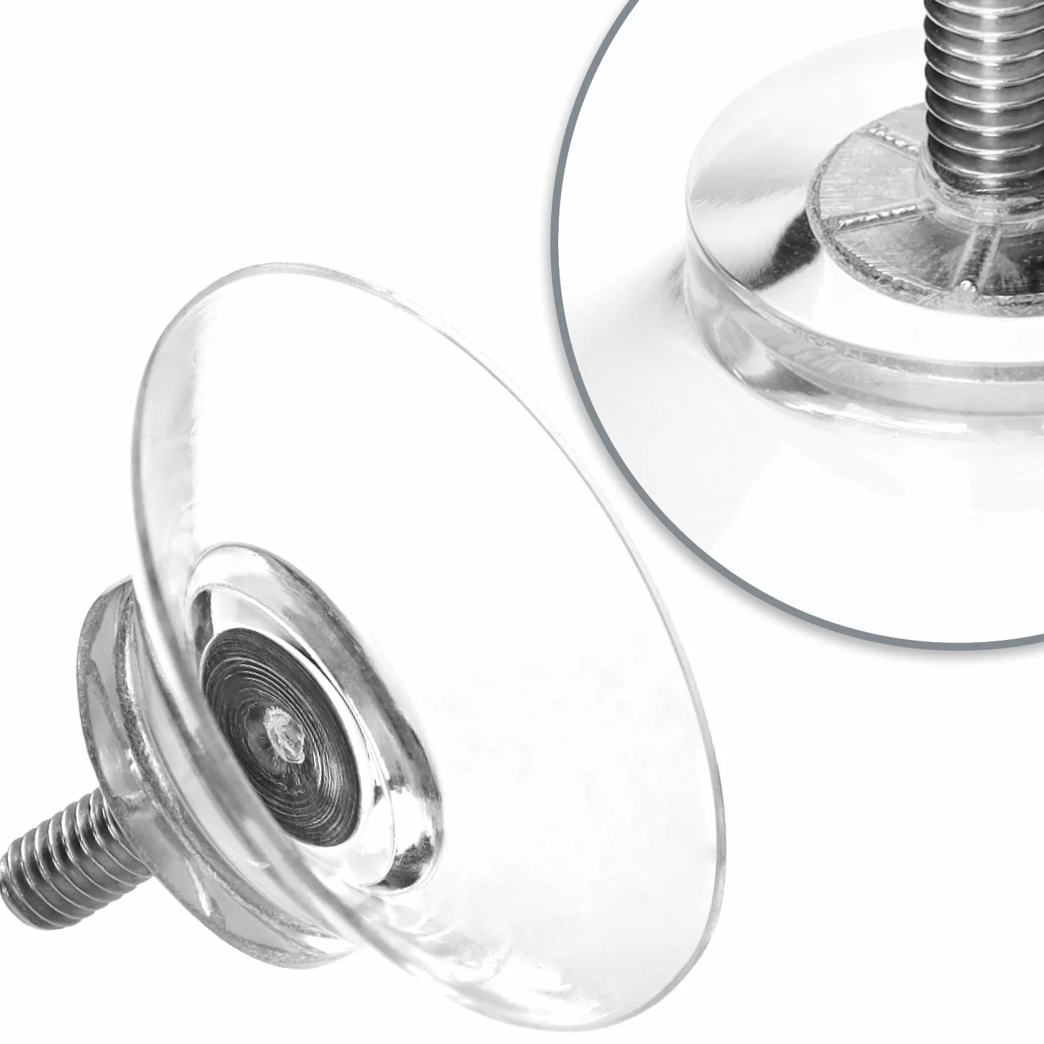 com-four® Ventosas 8X con Rosca M4 Ø 30 mm Sujeción Extra Fuerte en Superficies Lisas