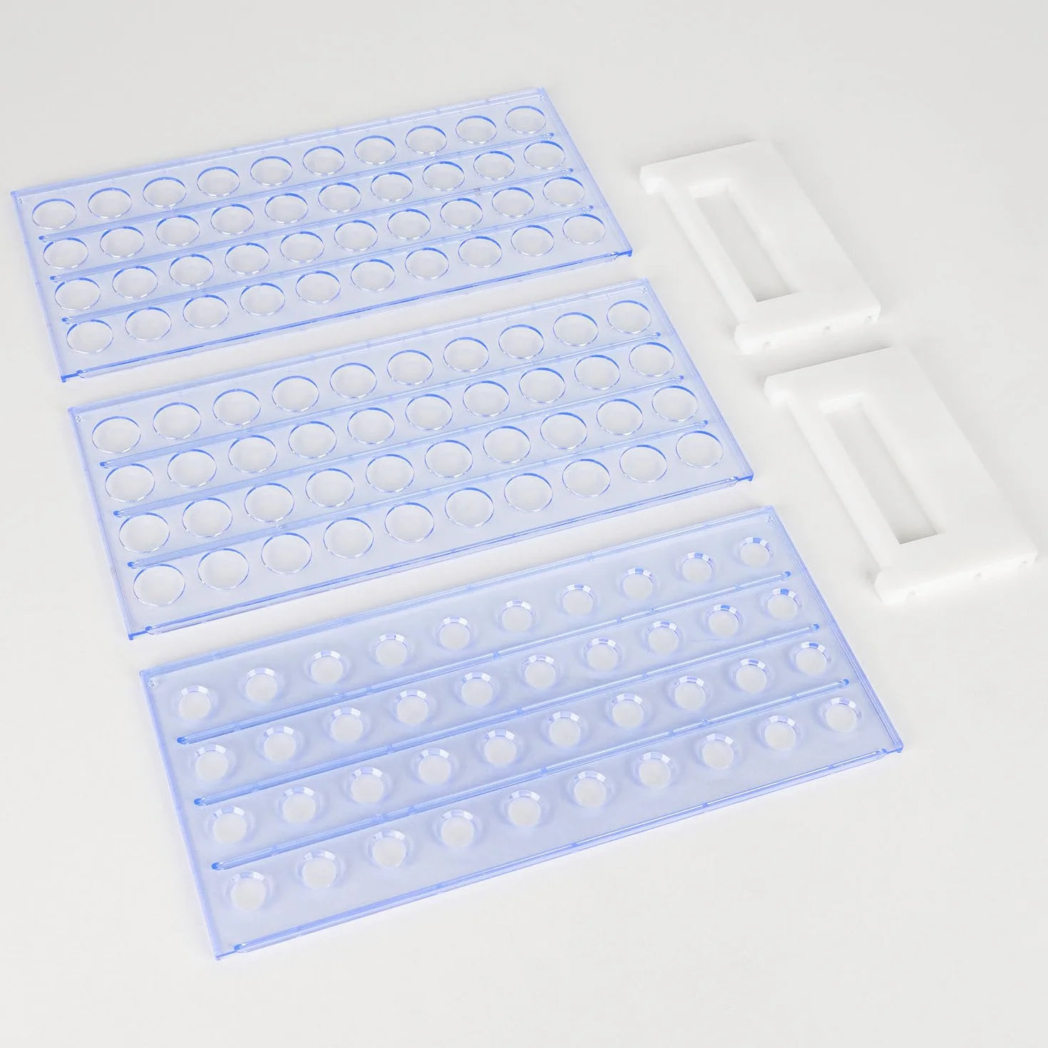 Labasics Soporte para Tubos de Ensayo, Rejilla de Plástico Azul 3 Niveles Desmontable 50 Tubos 18 mm