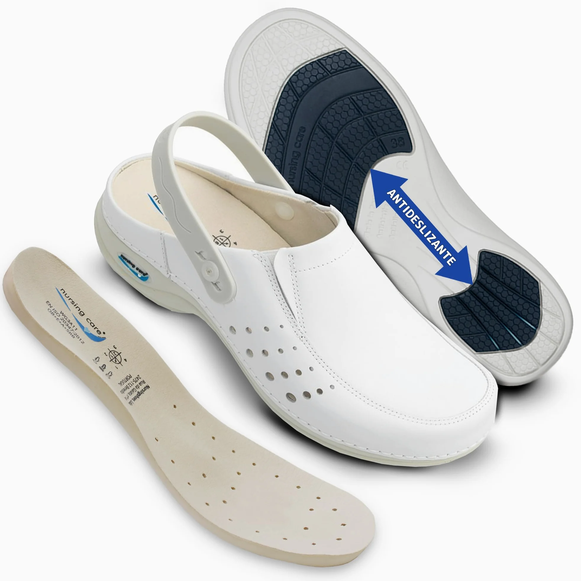 Zuecos de Piel Wash'Go Berlín, Mujer y Hombre, Hospital o Domésticos