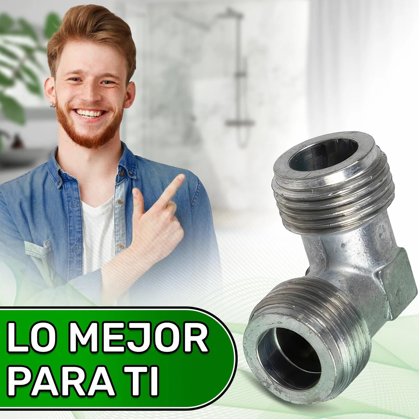 Codo de 90° Conexión Gas 1/2" Macho/Macho Tope Junta - ONIX TECH