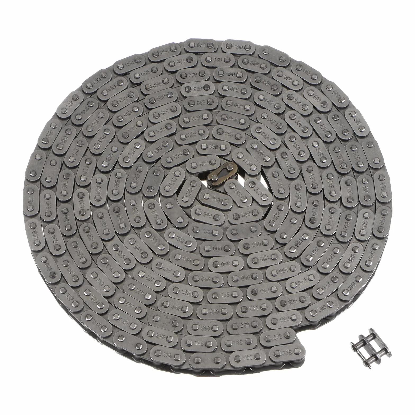 06B Métrico Estándar Rodillos Cadena 10 Pies Carbono Acero 3/8" Industrial Rodillo Cadena Accionamiento para Maquinaria -320 Eslabones