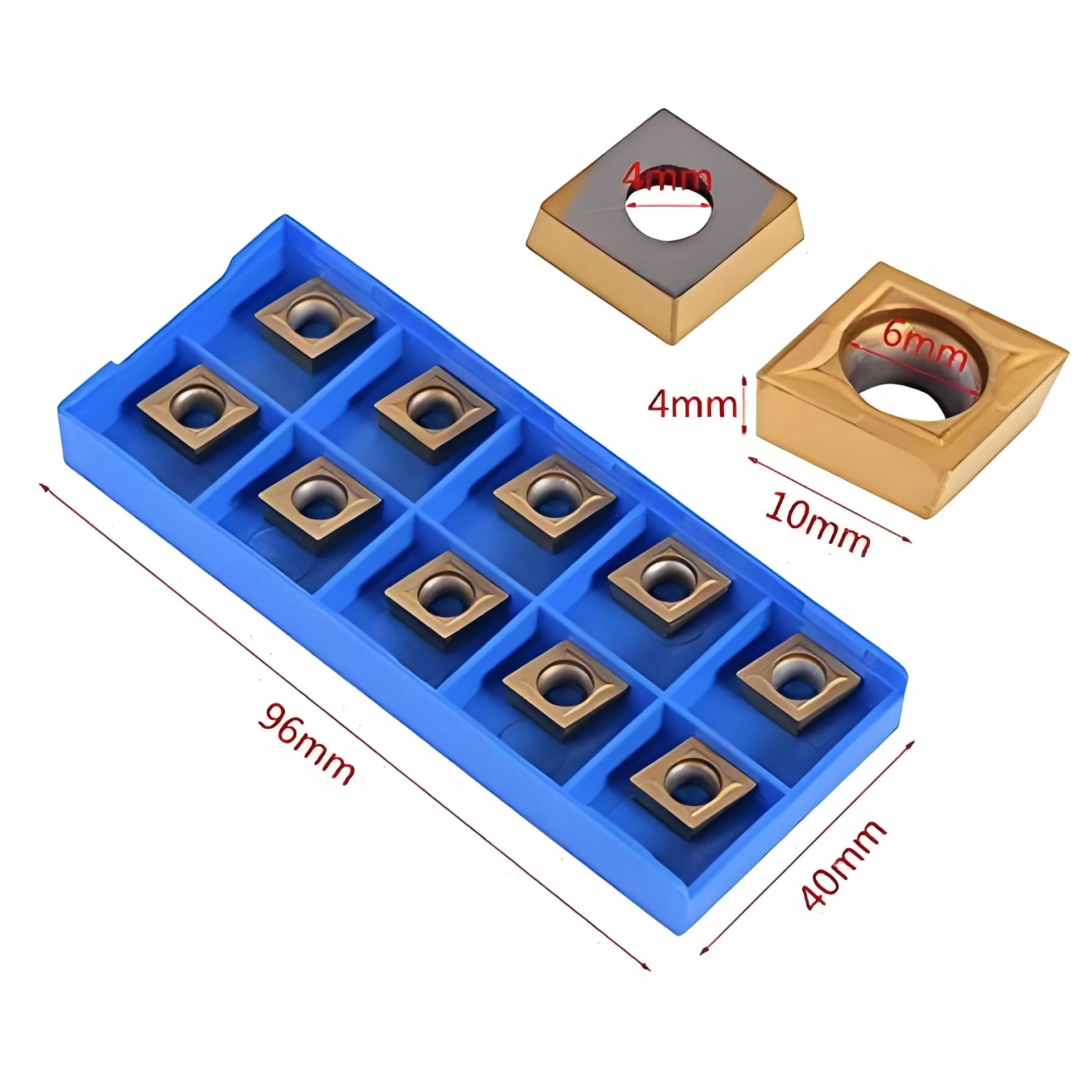Insertos de Carburo CNC CCMT09T304 para Torno, 6x10x4 mm, para Acero y Acero Inoxidable