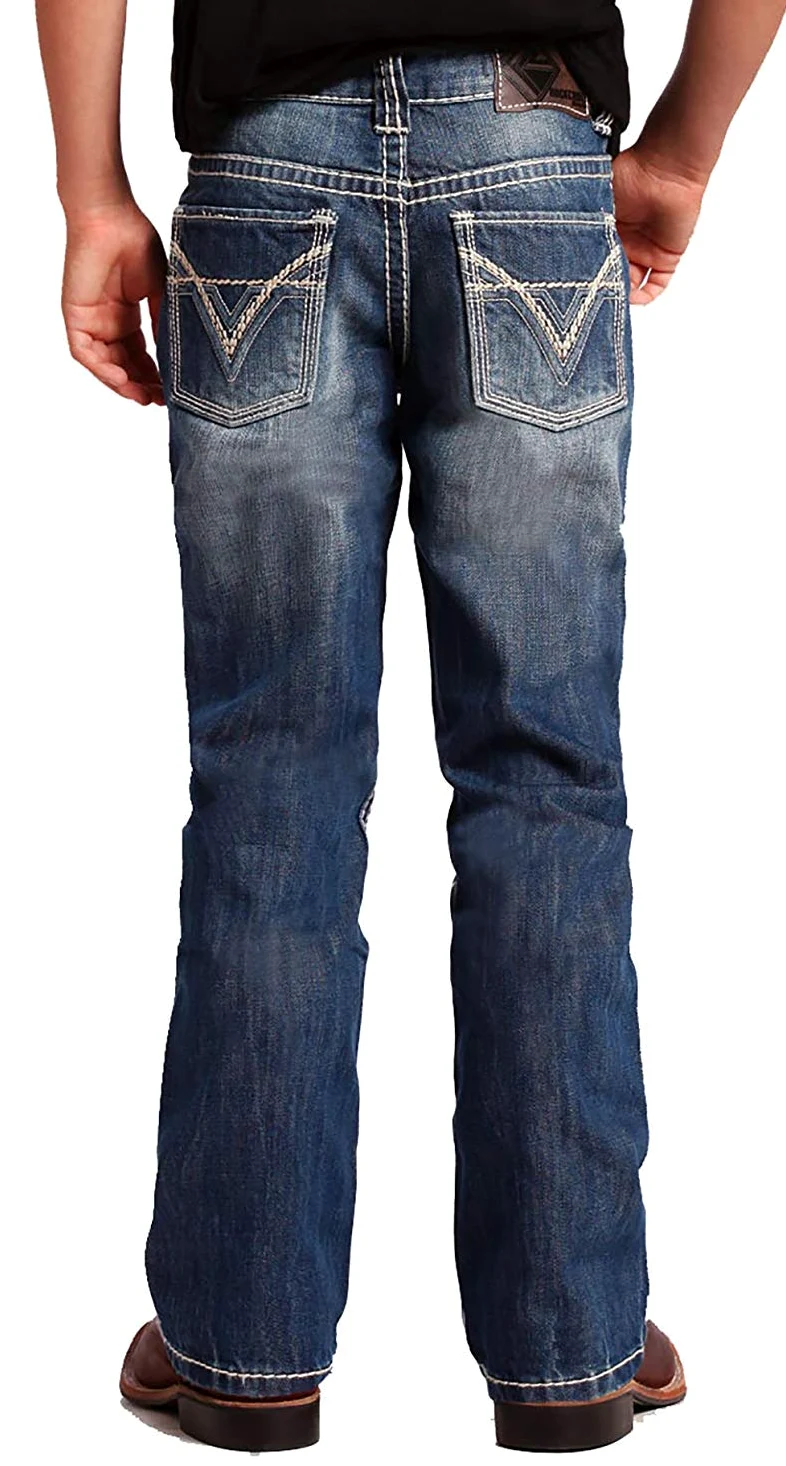 Rock & Roll Denim Jeans Cowboy con doble V