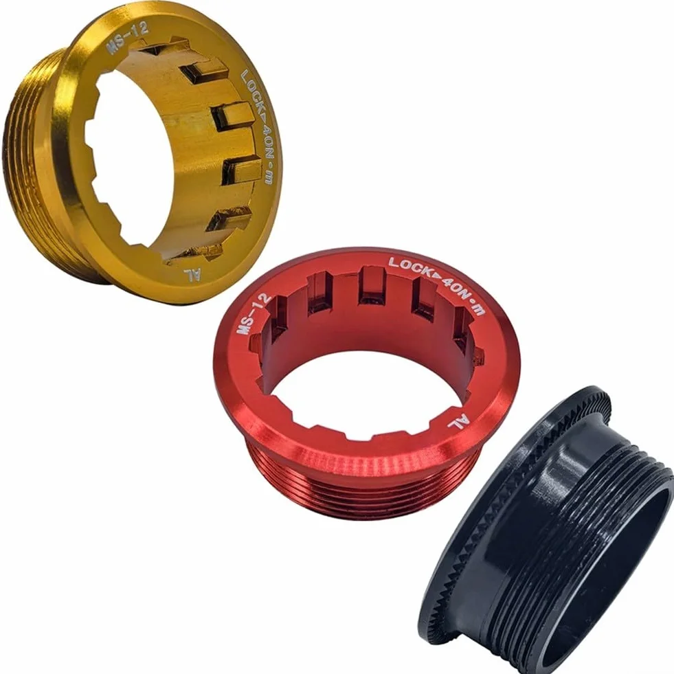 MicroSpline Anillo bloqueo casete bicicleta CNC aluminio 12 velocidades antideslizante ligero alta resistencia paquete 2 negro