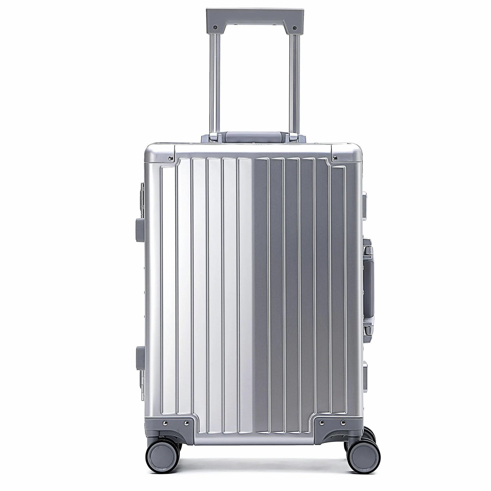 Simcat - Equipaje de mano de aluminio con ruedas giratorias, aprobado por aerolíneas, ligero, con candado TSA y ruedas silenciosas, carcasa dura, para viajes de negocios, Silver, 20in/55cm,36L