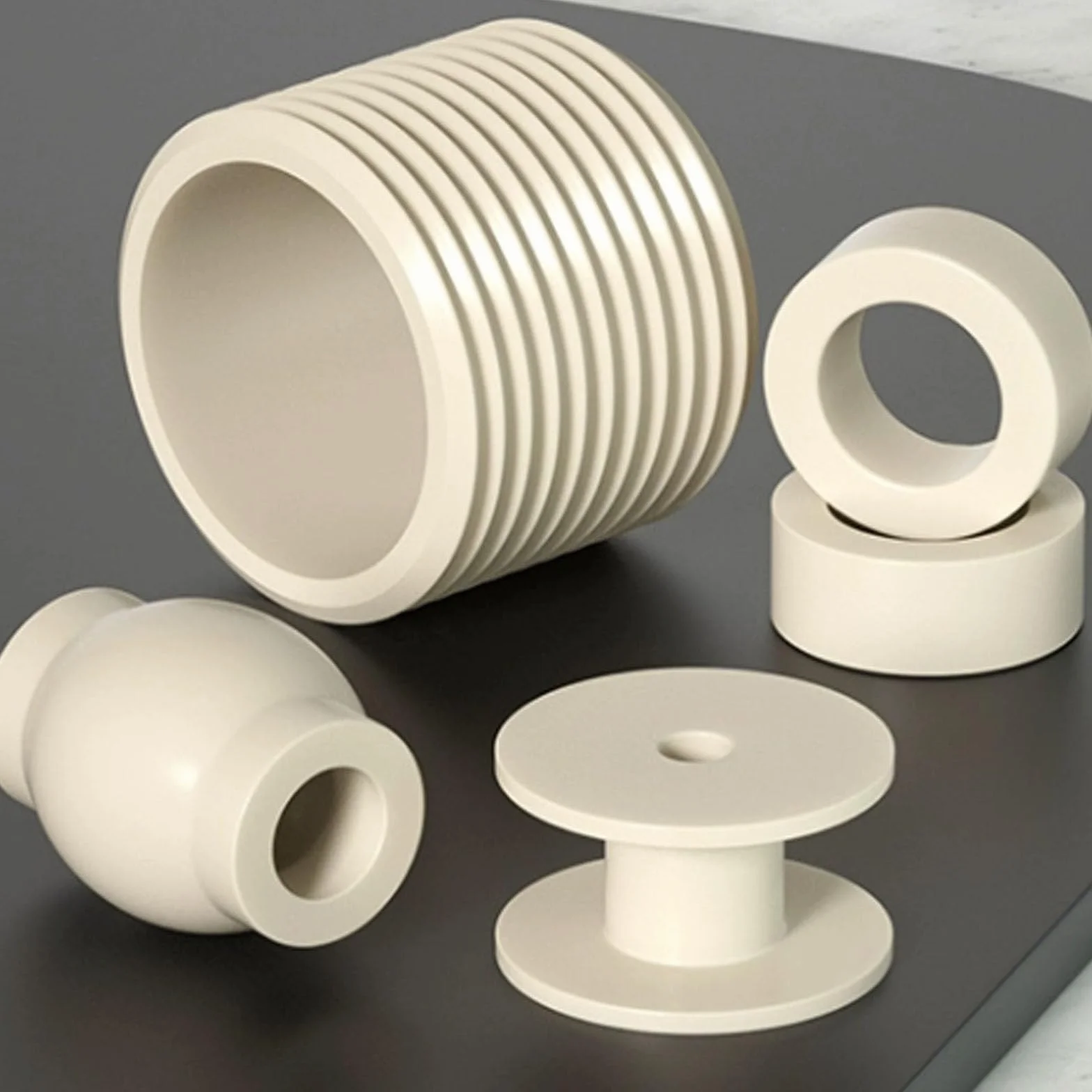 POM Tubos de Plástico Técnico, Pack de 2 Barras Huecas de 500mm, Acetal de Alta Resistencia para Torno, 25mm x 16mm