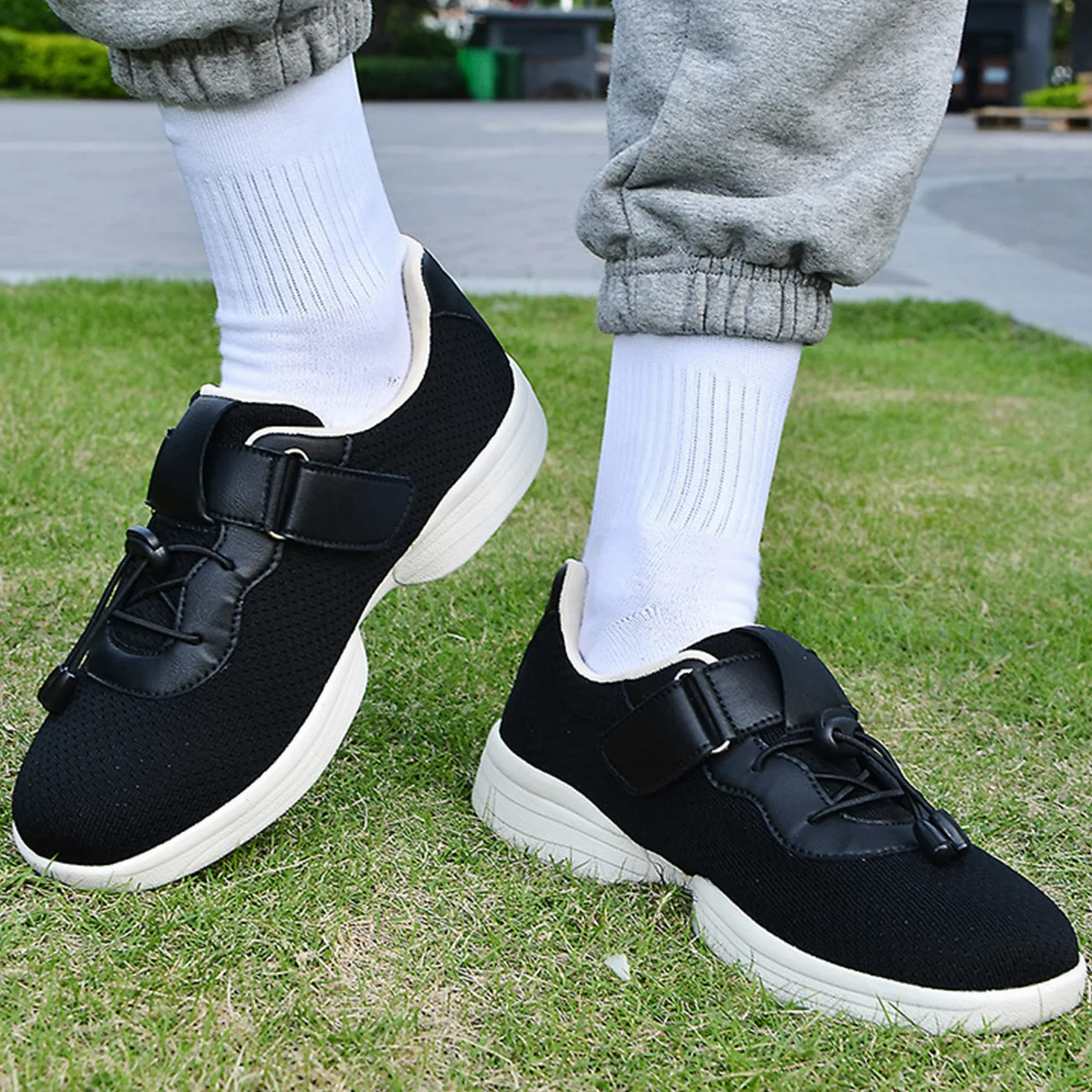 Zapatos para Diabéticos para Mujer Zapatillas Extra Anchas para Pies Hinchados Zapatos Antideslizantes para Caminar Zapatillas para Ancianos con Edema Informales Ajustables