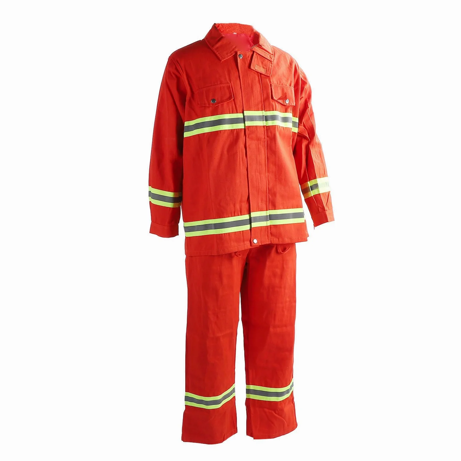 Fafeicy Traje de Seguridad Resistente Al Fuego Tipo 97, Ropa de Algodón Resistente Al Fuego y Al Calor con Tira Reflectante, Fuerte Dureza y Protección Química para la Industria,