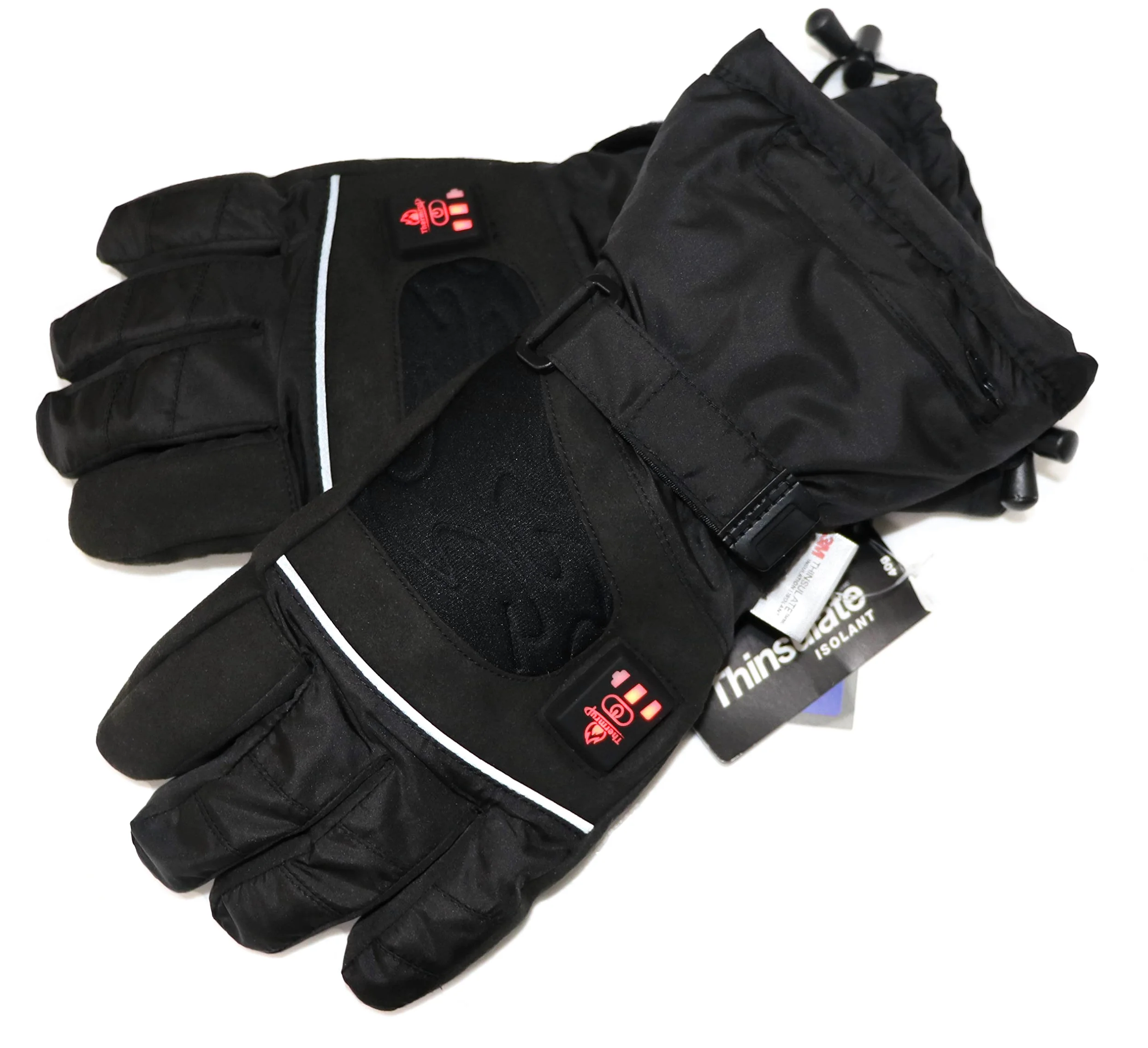 Thermrup Guantes térmicos Control de Temperatura de 4 Pasos, repelentes al Agua Transpirables con Thinsulate 3M, Funcionamiento con batería