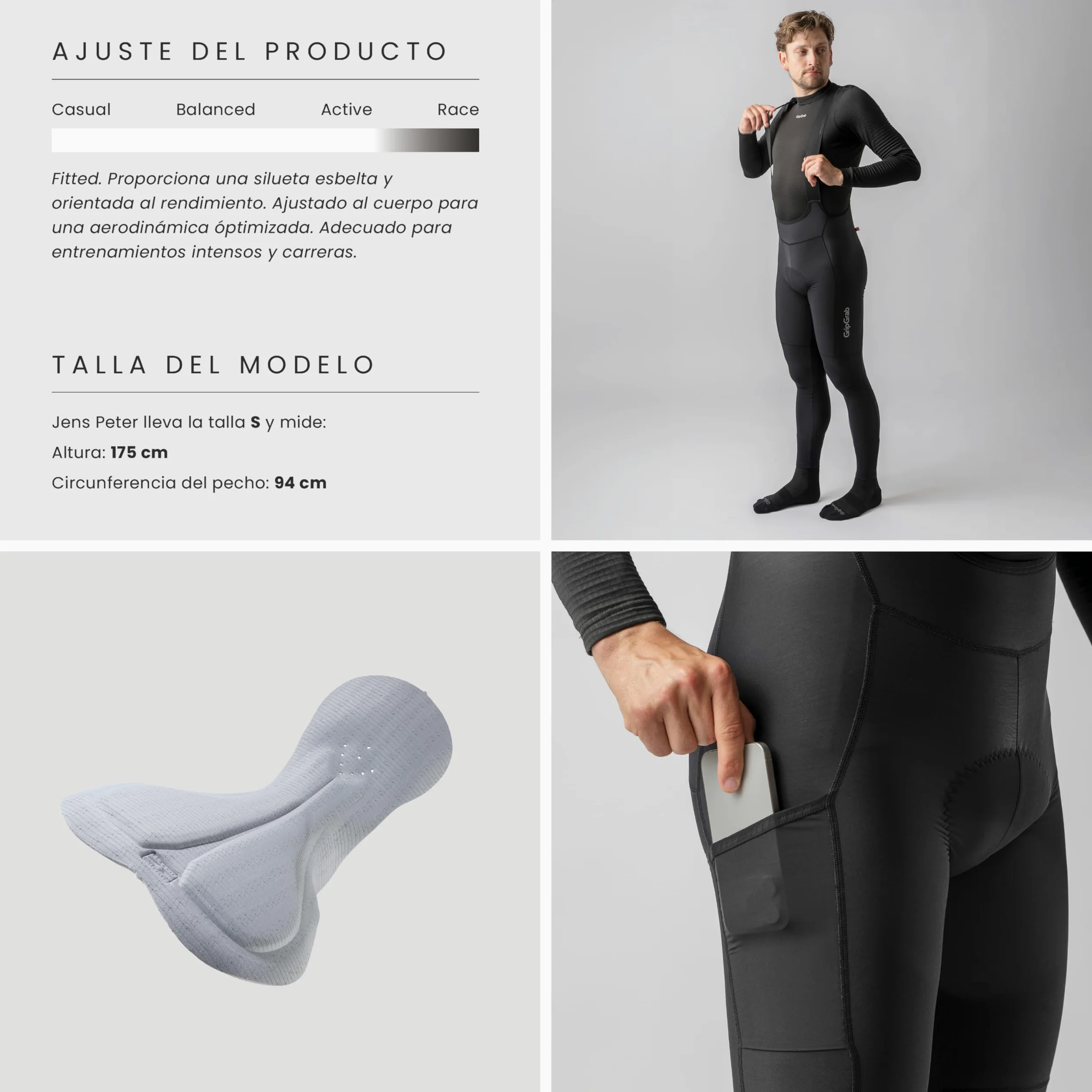 GripGrab Culotte Ciclismo Hombre Largo PACR Culotte Invierno con Tirantes Térmico Badana Alta Densidad Repelente al Agua