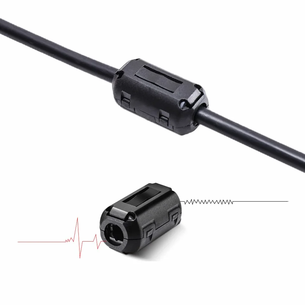 Set de Núcleo de Anillo de Ferrita 8 Piezas, Clip de Cable Supresor de Ruido EMI RFI Filtro de Alta Frecuencia 5-13mm