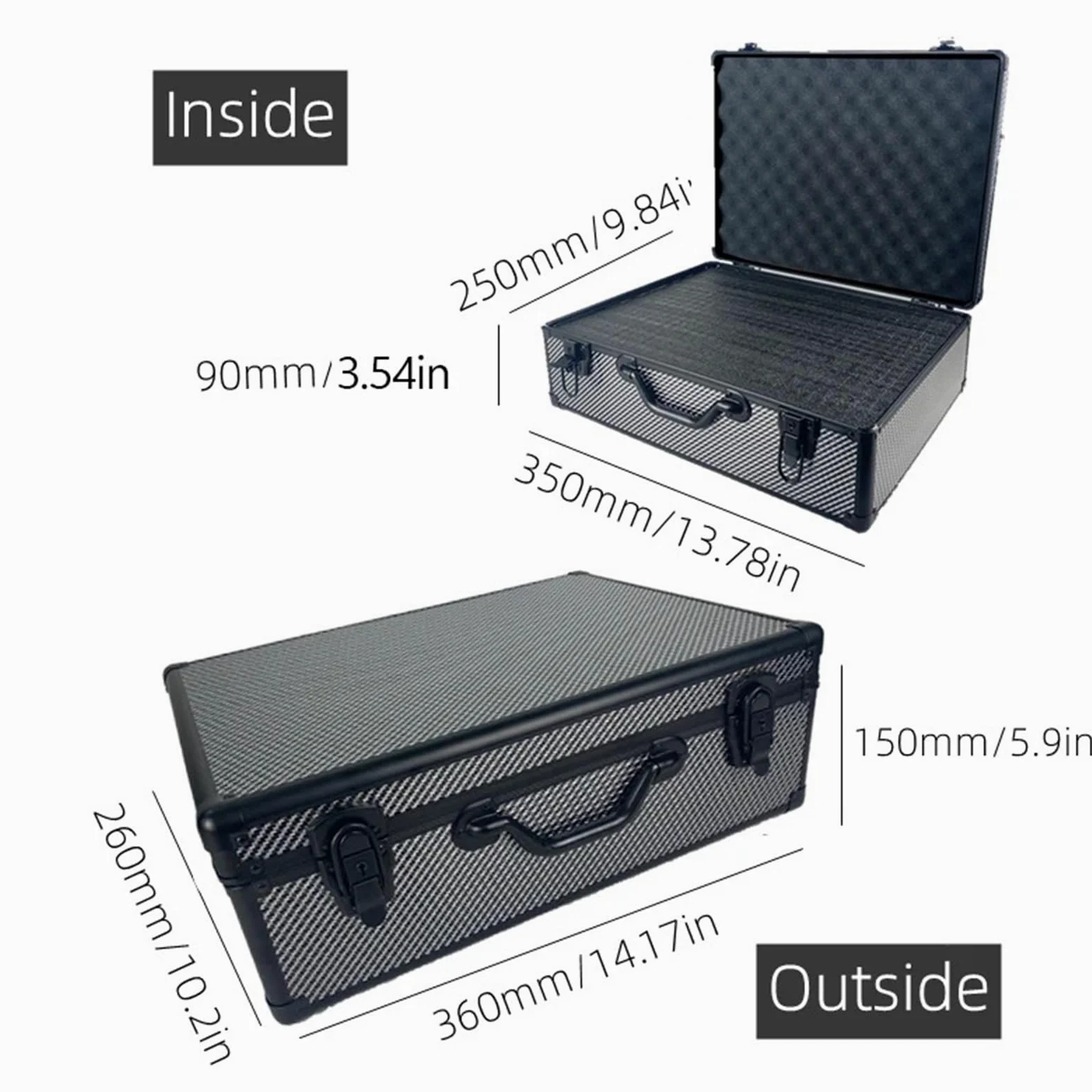 maletín de aluminio con asa Caja de Herramientas portátil aluminio, equipo seguridad, caja herramientas, instrumentos