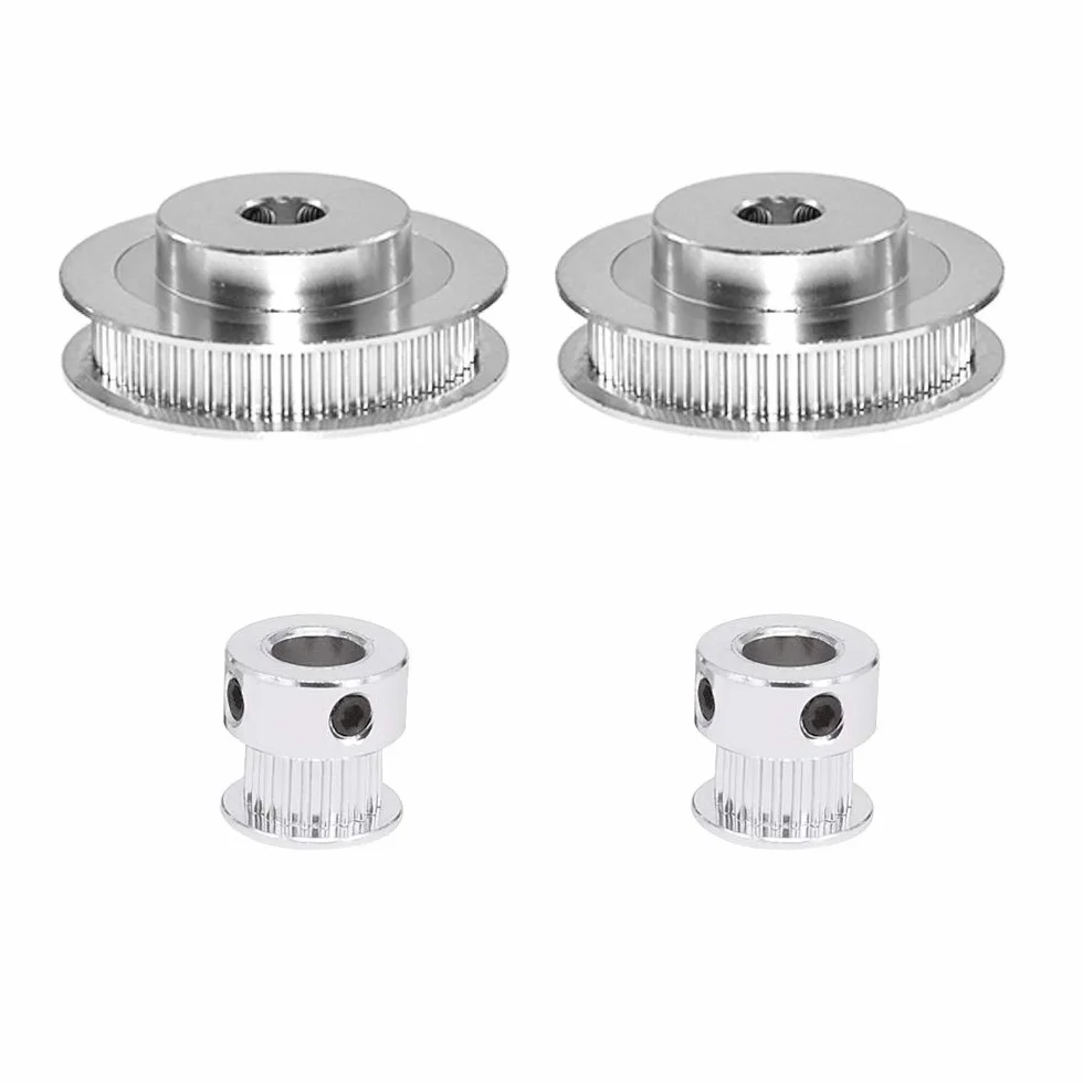 GT2 Engranaje síncrono 20 y 60 dientes Polea de distribución de aluminio 8 mm diámetro interior Correa 200 mm Ancho 6 mm (20-60T-8B-6)