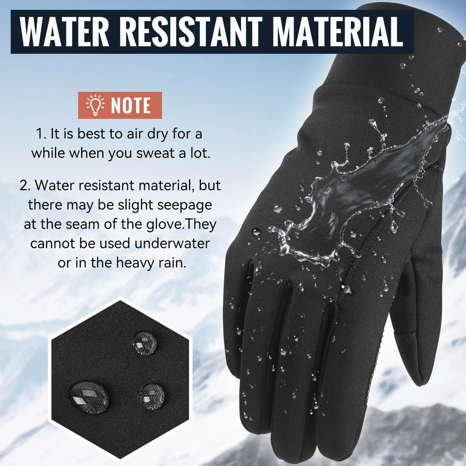 OZERO Guantes de invierno para pantalla táctil para hombre: guantes cálidos para correr, resistentes al viento, resistentes al agua, guantes térmicos ligeros para senderismo, ciclismo, conducción