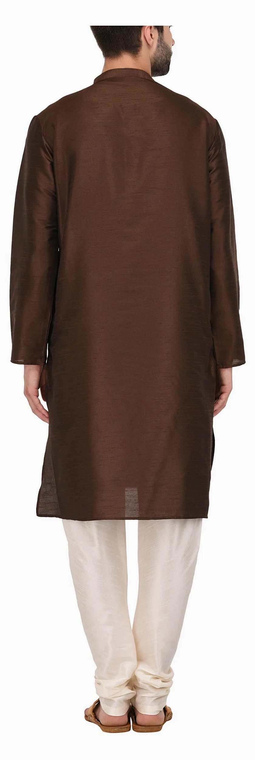 Tag 7 Pijama Kurta mezcla 40 marrón y blanco para hombre, Marrón y blanco, 42