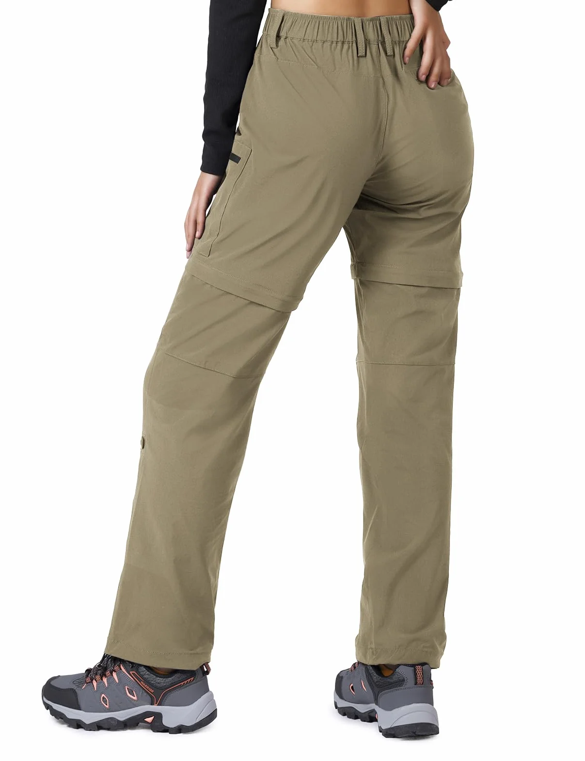 Cycorld Pantalones de senderismo para mujer, pantalones de trekking, transpirables, elásticos, pantalones de trekking desmontables, con cremallera, para verano, pantalones funcionale