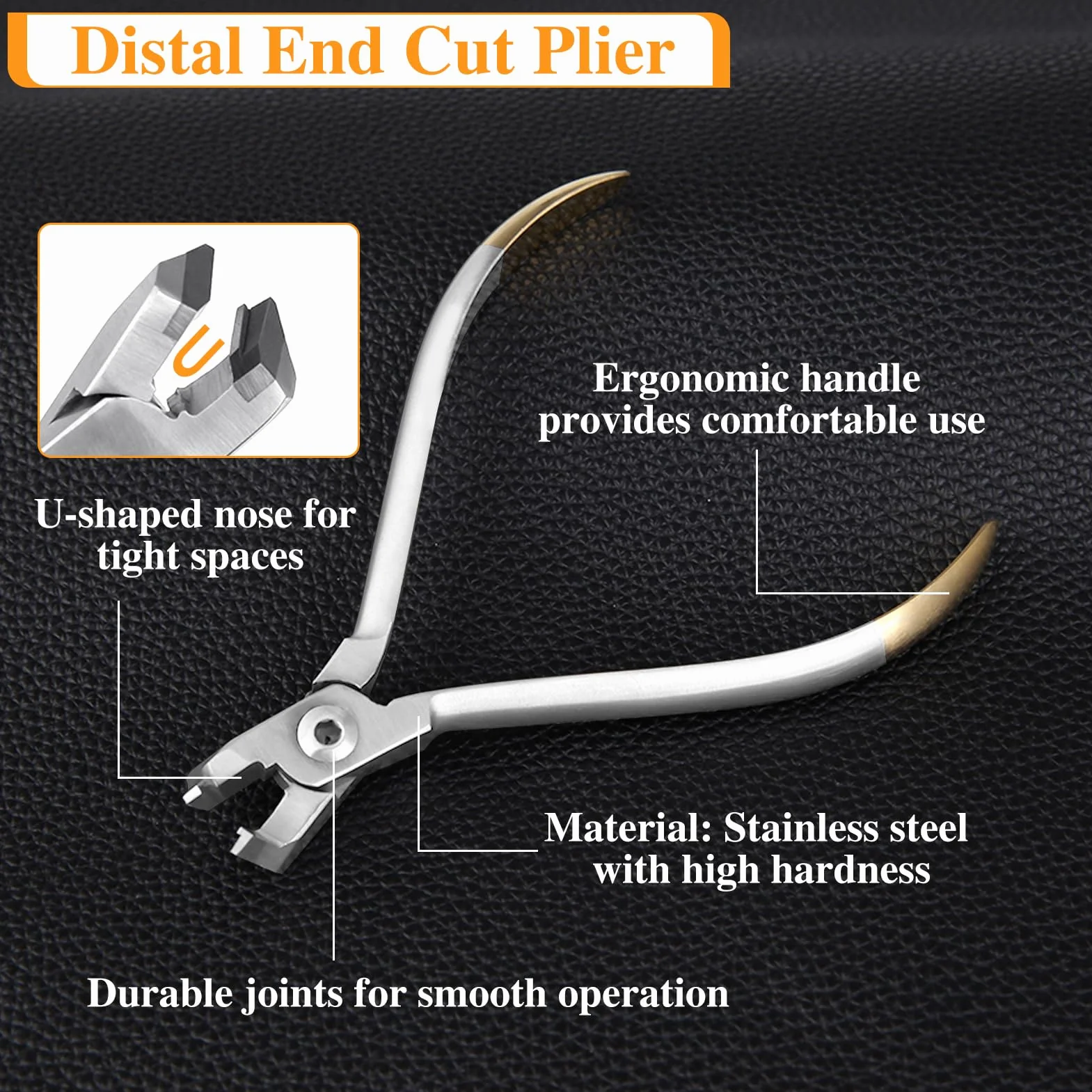 LEONTOOL Alicate cortaalambres duro con punta doblada acero inoxidable
