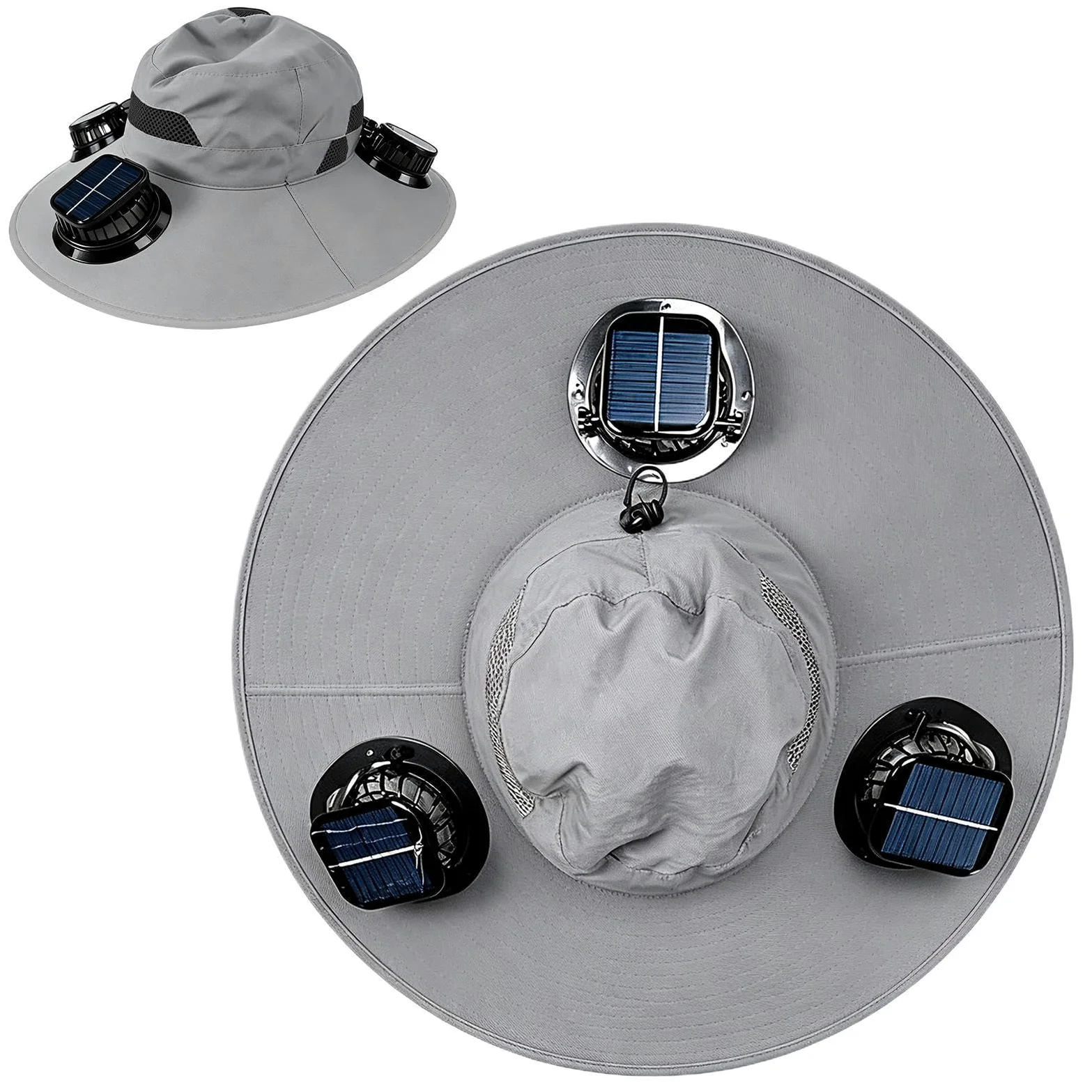 Sombrero Con Ventiladores Energía Solar - Visera De Ala Ancha Ajustable Personal Recargable | Sombrero De Ventilador De Energía Solar Para Pesca, Playa Al Aire Libre, Camping, Verano, Trabajo, Jardine
