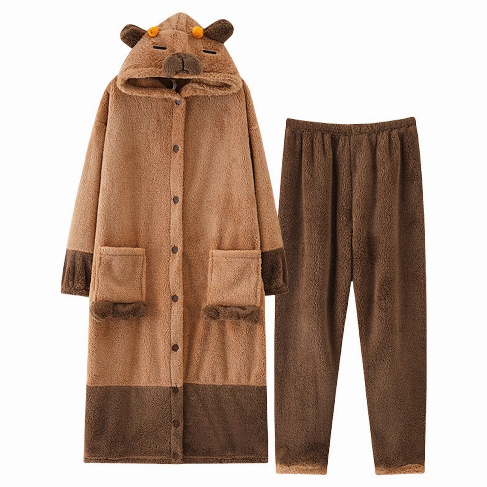 Cómodo pijama de una sola pieza, pijama de cosplay, pijama de cosplay para adultos, pijama de capibara acogedor y suave para cosplay, cómodo pijama de animales, ideal para dormir y relajarse en casa