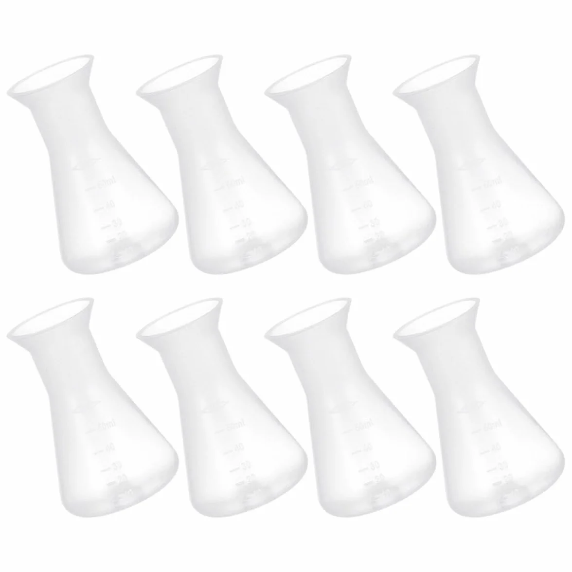Matraz Erlenmeyer 50ml PP Cónico Antiderrame Juego de 8 para Laboratorio
