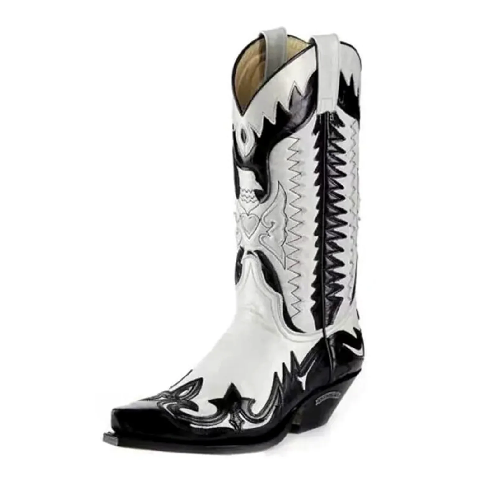 Botas Cowboy Botas de Hombre Vaquero Cuero Moda Motocicleta tacón Medio Casual