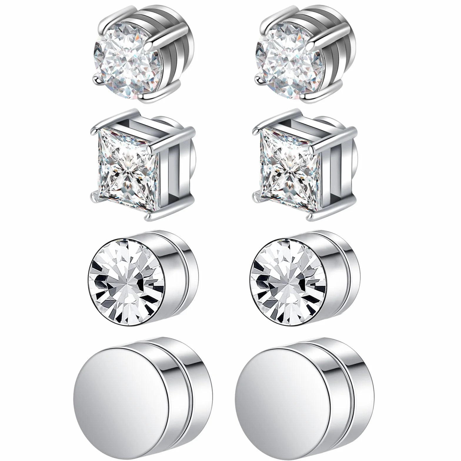 Pendiente Magnético Mujeres Hombres Pendiente Falso No Piercing Clip en Imán Joyería Acero Inoxidable
