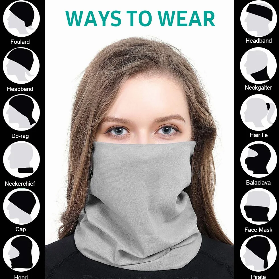 Flintronc Pañuelos Cabeza Elástica,6 Piezas Multifunción Bufand Bandana con 6 Colores, Resistente al Viento Transpirable, Protección UV Tubular Pañuelo para El Cuello para Ciclismo, Senderismo