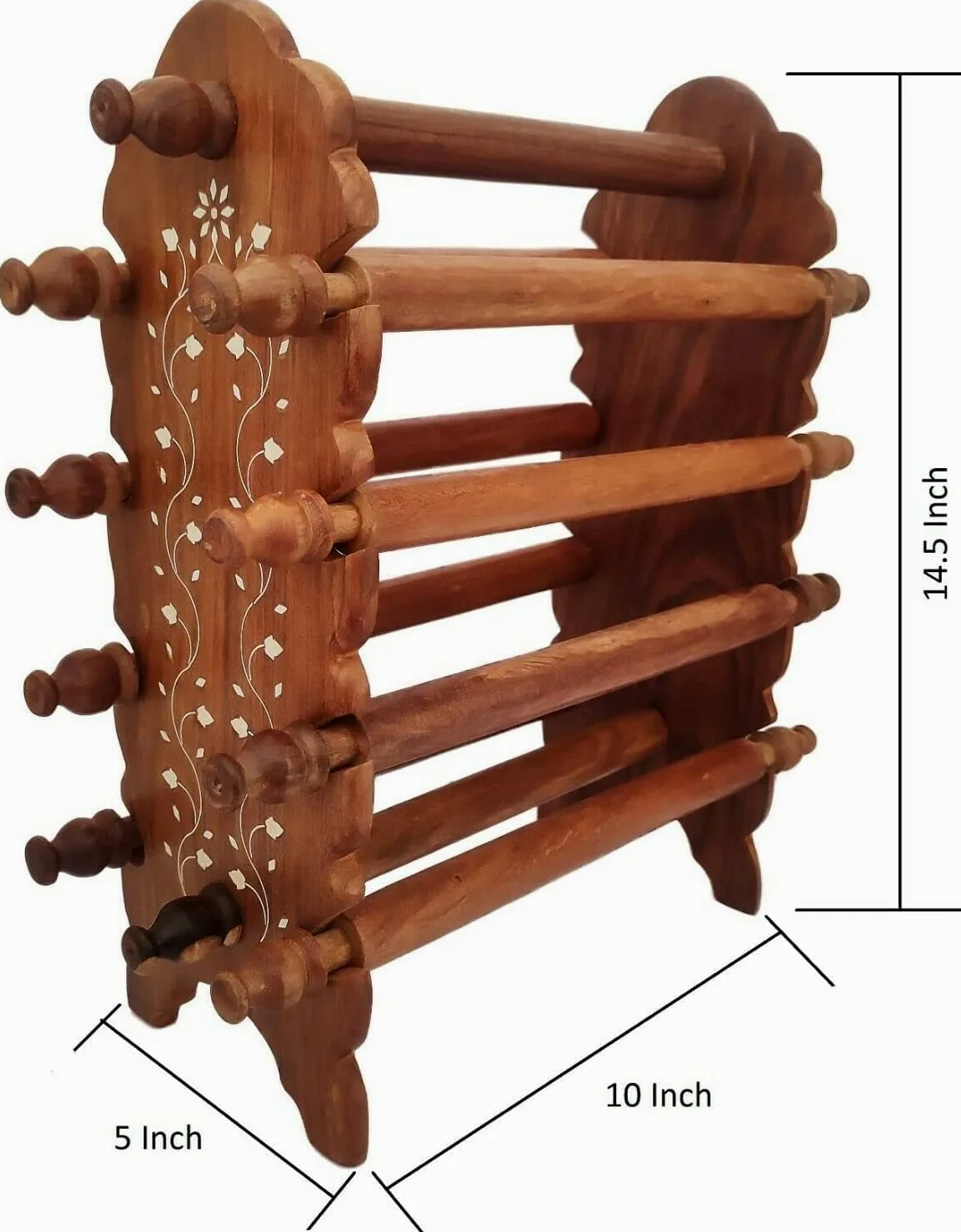 HusNain Soporte de madera para pulseras, organizador de brazaletes, soporte plegable Chuddi, artículo de regalo para mujeres, organizador de exhibición de joyas, soporte de pulsera para joyas (marrón)