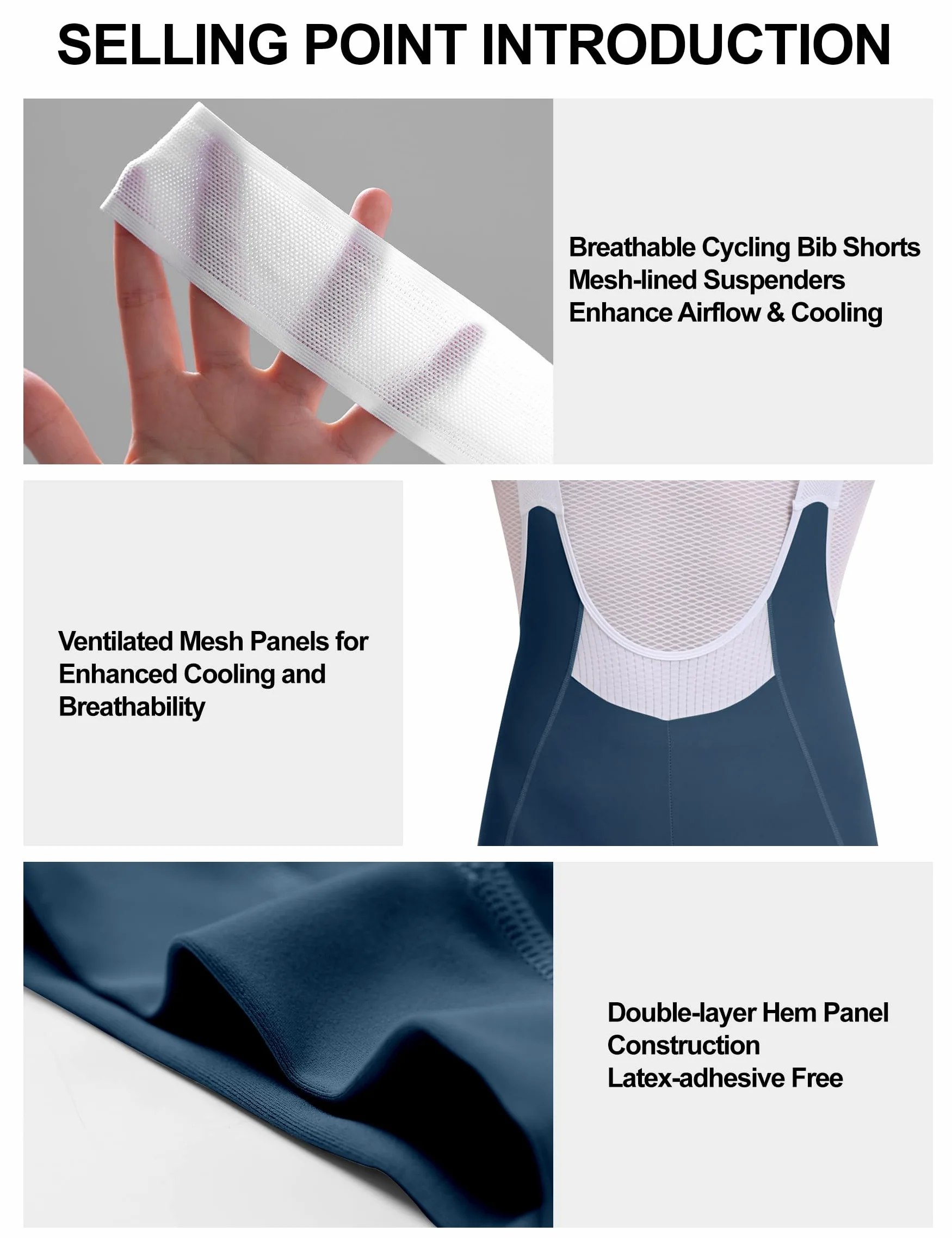 INBIKE Culotte Ciclismo Bibs Shorts Hombres Verano con Gel Acolchado y Bolsillo Lateral Elástico Transpirable YZ509