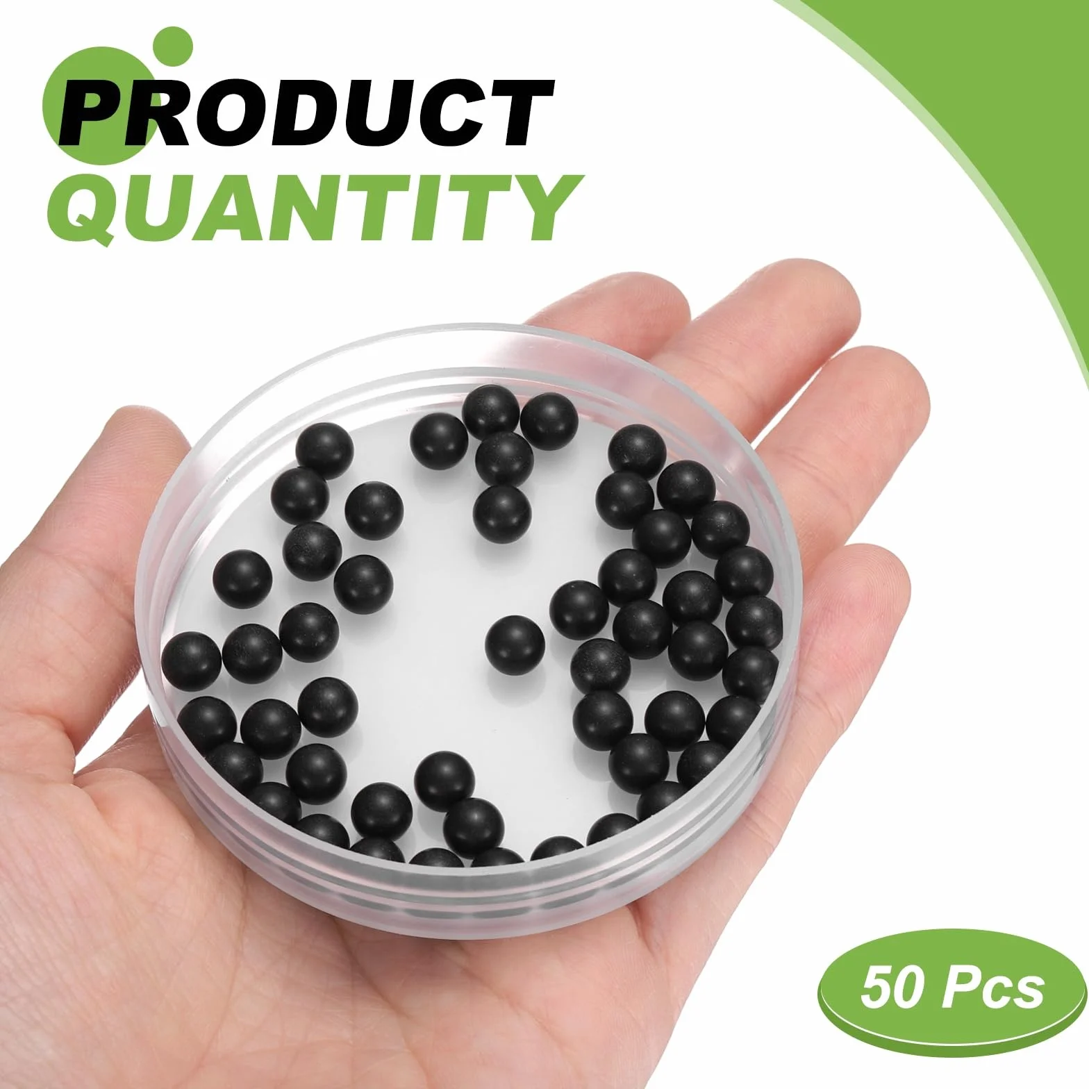 QUARKZMAN 50 Bolas de Cojinete de Plástico POM 1/4" 6.35mm G2 Negras