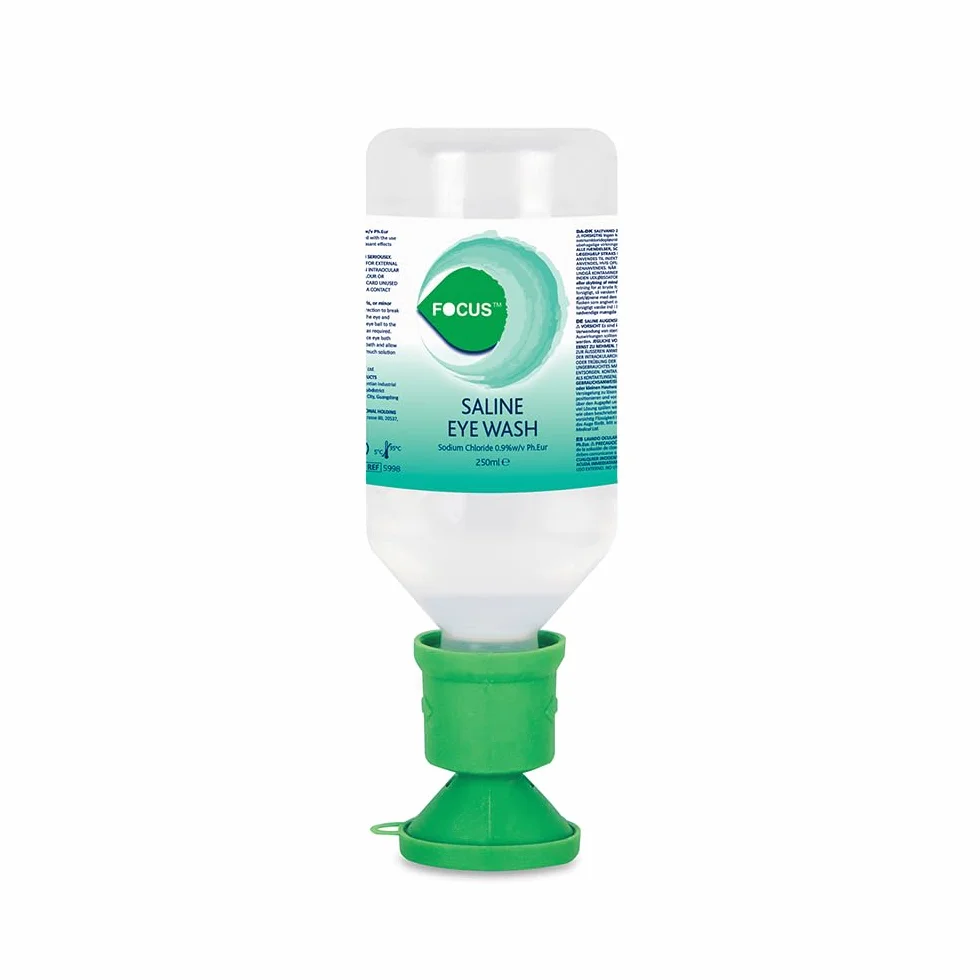 Enfoque Salino Para Lavar Los Ojos 250Ml Estéril con Tapa Para Baño Ocular
