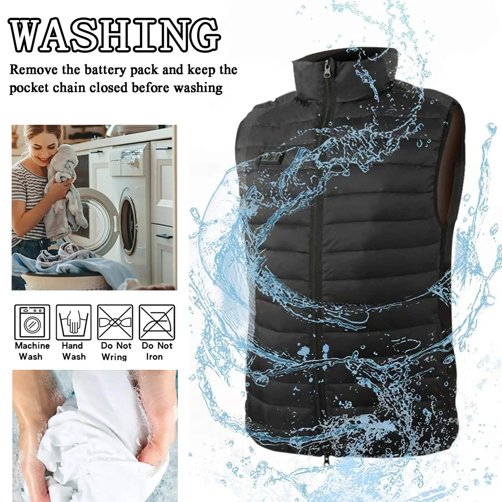 Chaqueta calefactable, Chaleco Calefactor eléctrico USB for Exteriores, Tela térmica de Invierno, Pluma for Acampar, Senderismo, Chaqueta Caza cálida