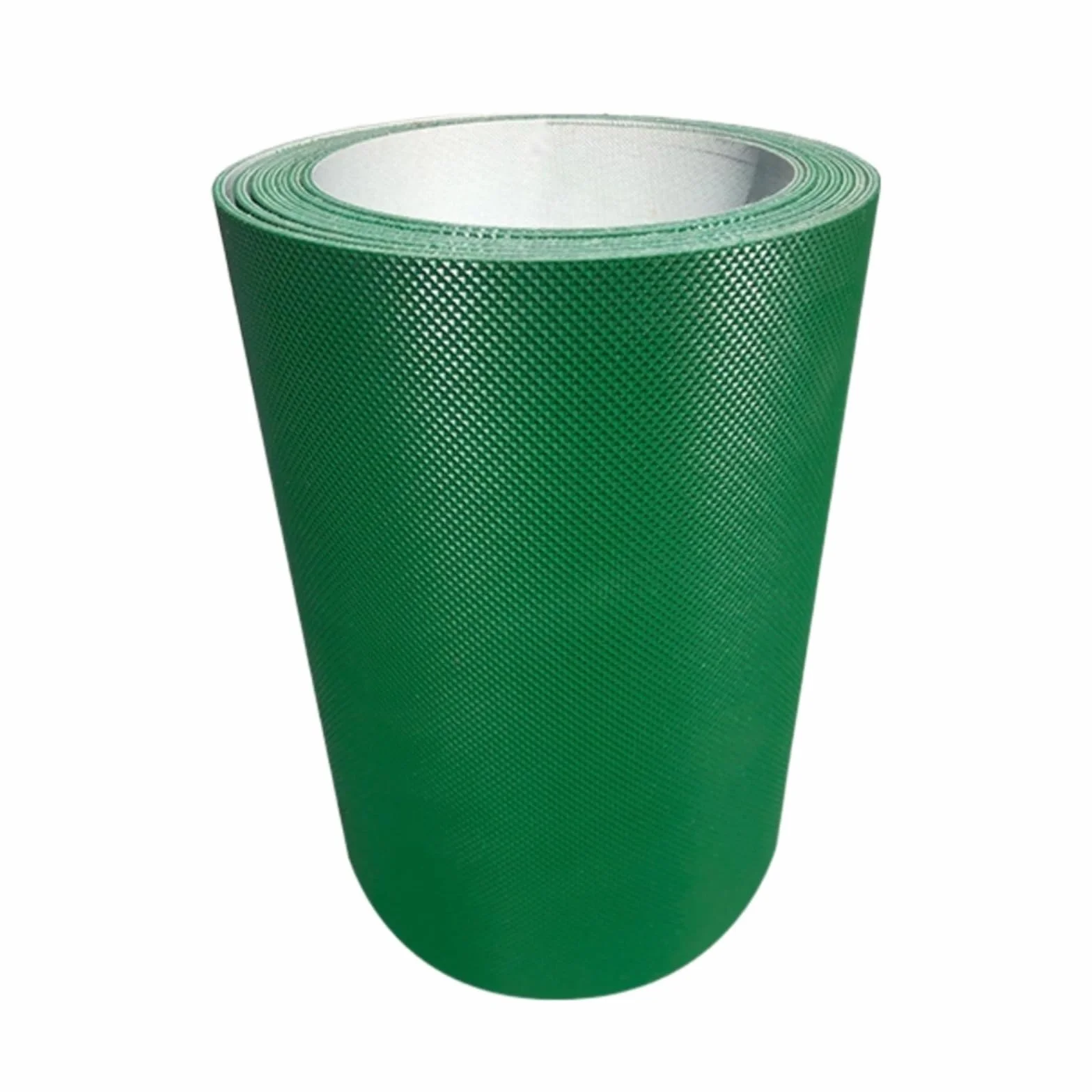 Cinta transportadora de PVC 1500 x 100 x 2 mm banda industrial cuadrada patrón diamante verde