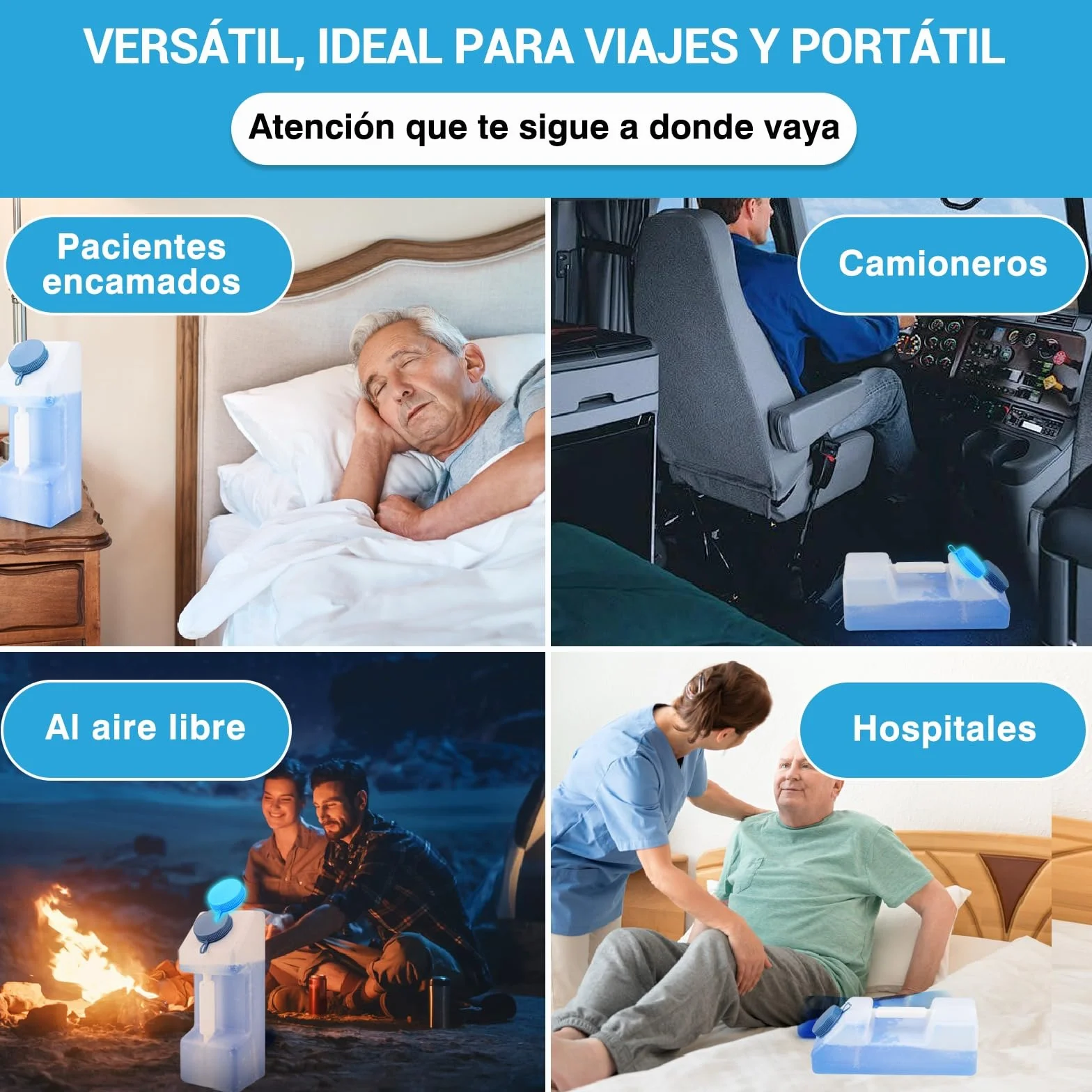 Tilcare Urinarios Portátiles para Hombres Antiderrame 3000 ml 101 Oz Brillante en la Oscuridad