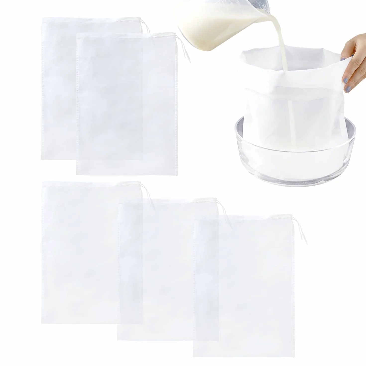 Bolsas de filtro finas de malla 200 y 300 para leche de soja y nueces
