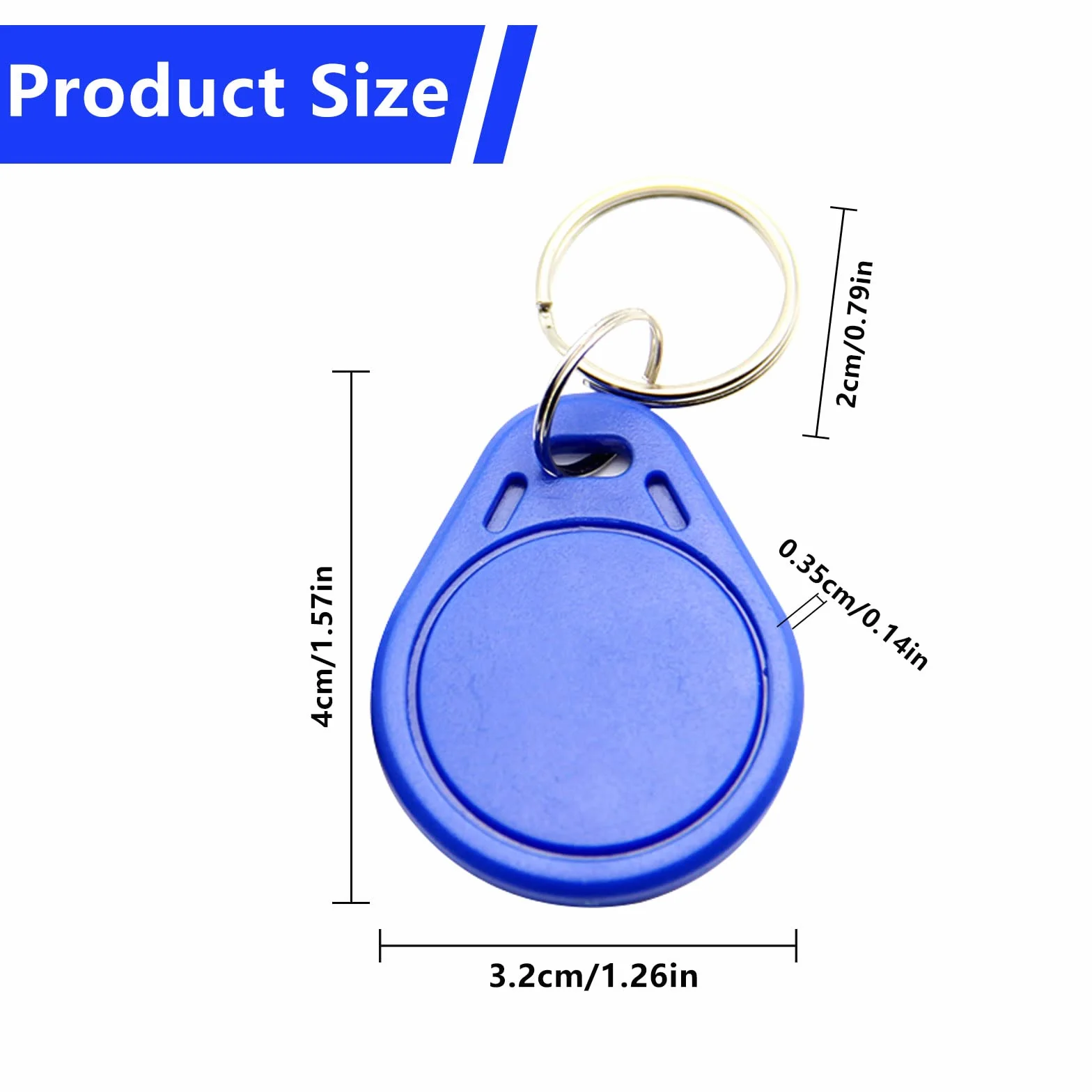 Tarjeta de llave IC RFID proximidad azul 13,56 MHz UID solo lectura llavero Control de acceso
