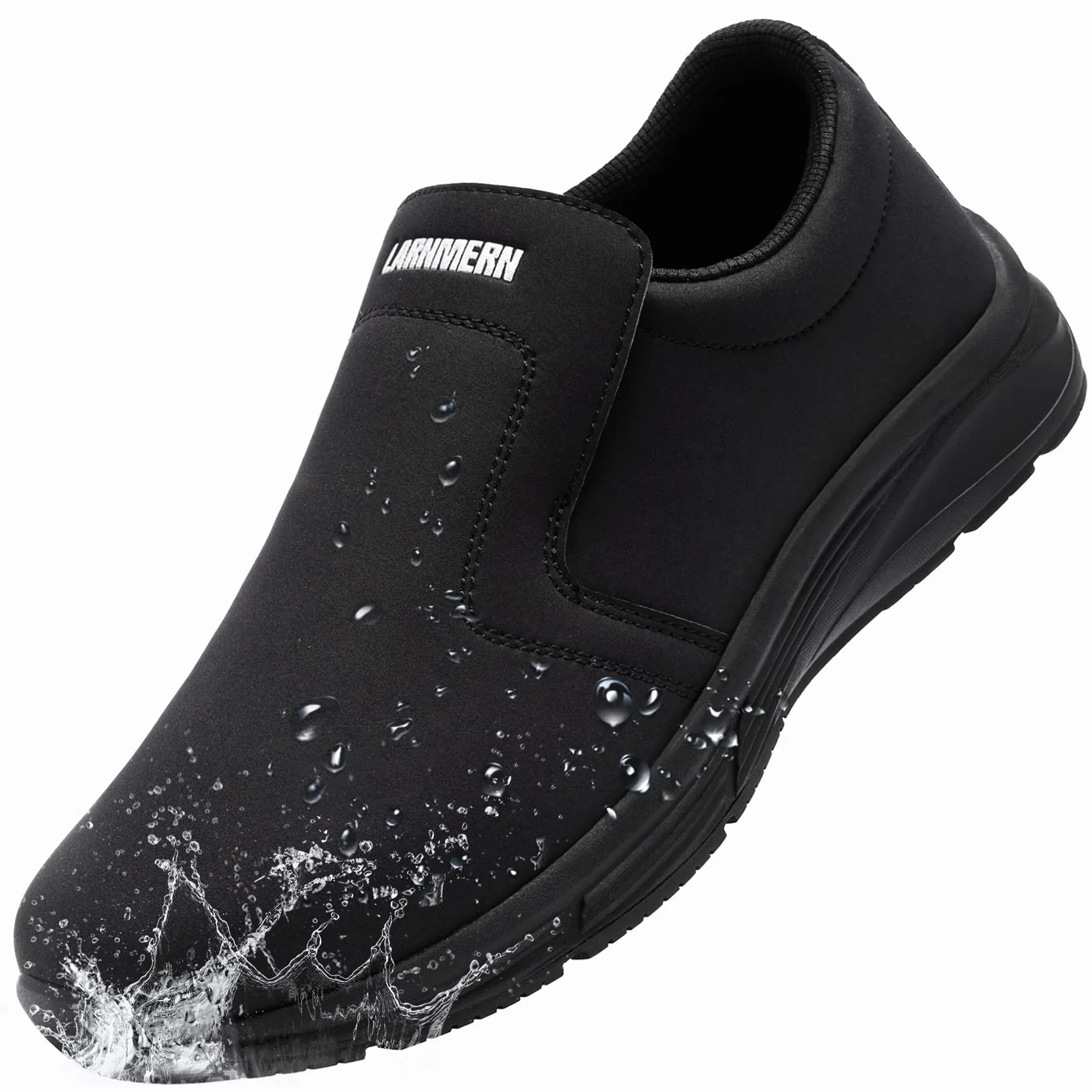 LARNMERN Zapatos Cocina Slip-On Hombre Anti-Deslizante Zapatillas Zapatos de Trabajo Impermeable Calzado Chef Hostelería sin Puntera
