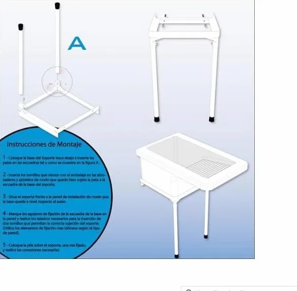 Soporte para Pila Lavadero BINGO Blanco 31 x 50 x 31 cm Patas 49 cm