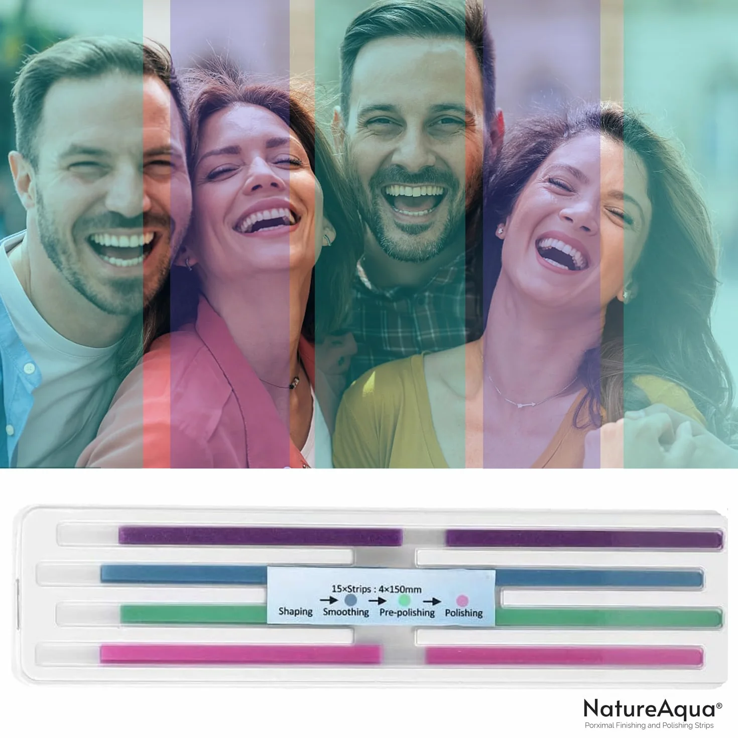 NatureAqua Papel de lija dental 4 mm tiras de pulido interdental 60 unidades