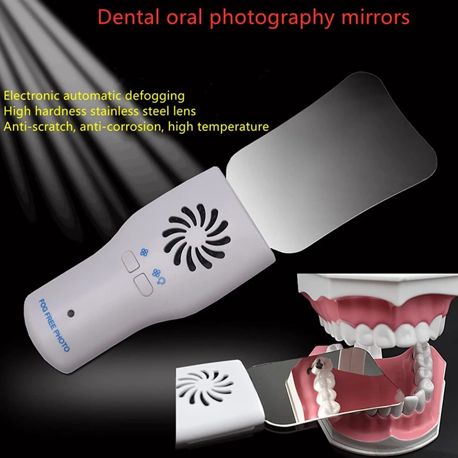 Espejo Fotográfico Antiniebla Dental para Dentistas, Vidrio Reflector Oclusal