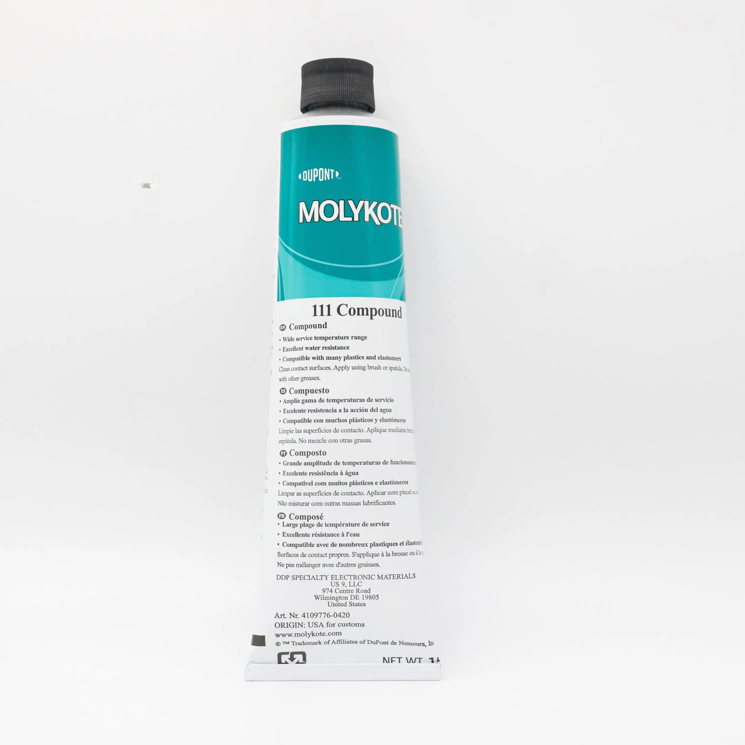 Molykote 111 Compound 150g Grasa Lubricante y Sellador Translúcido Blanco para Válvulas y O-Rings
