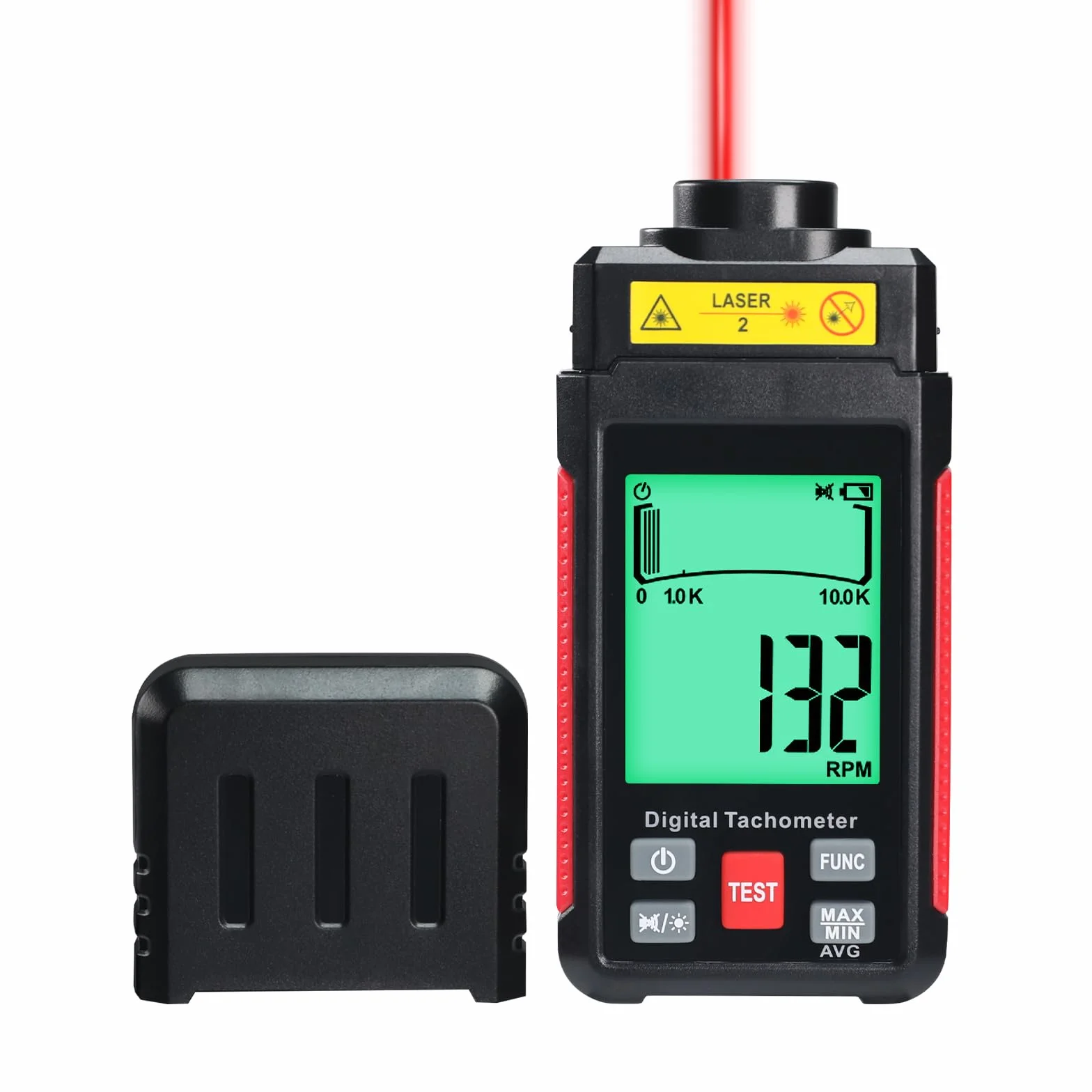Tacómetro Digital Sin Contacto RPM 10-99999 Sensor Fotoeléctrico Láser Alta Precisión Pantalla LCD Cinta Reflectora