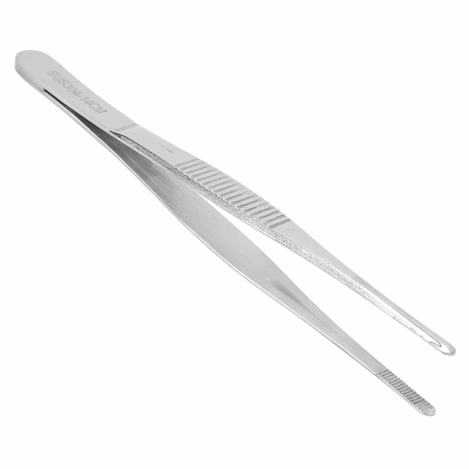 Pinzas médicas de acero inoxidable 5,5 pulgadas 14 cm punta recta dentada antideslizante