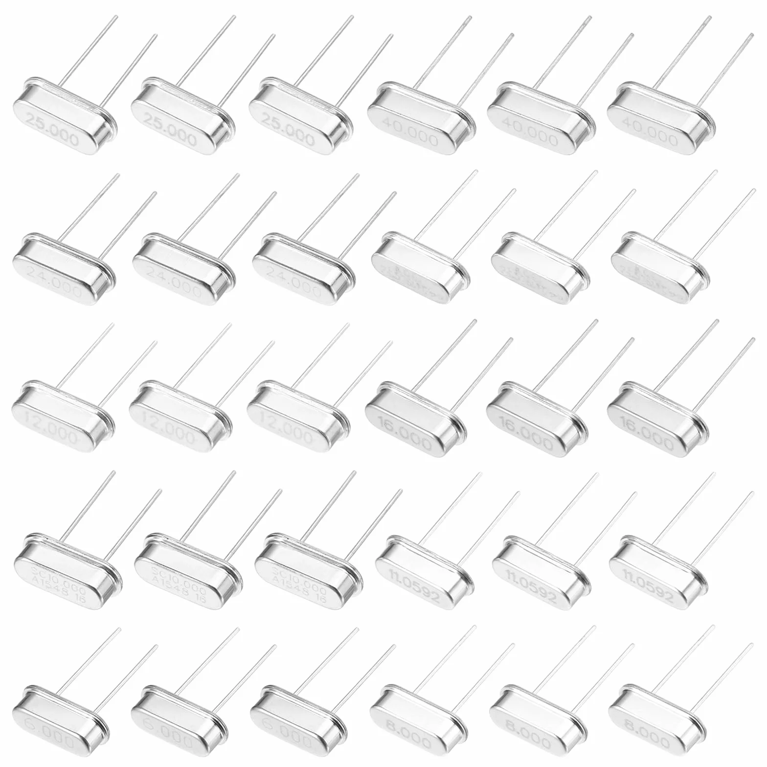 QUARKZMAN 50 Pcs Oscilador De Cristal De Cuarzo Kit De Surtido DIP 2 Pines 6MHz A 40MHz