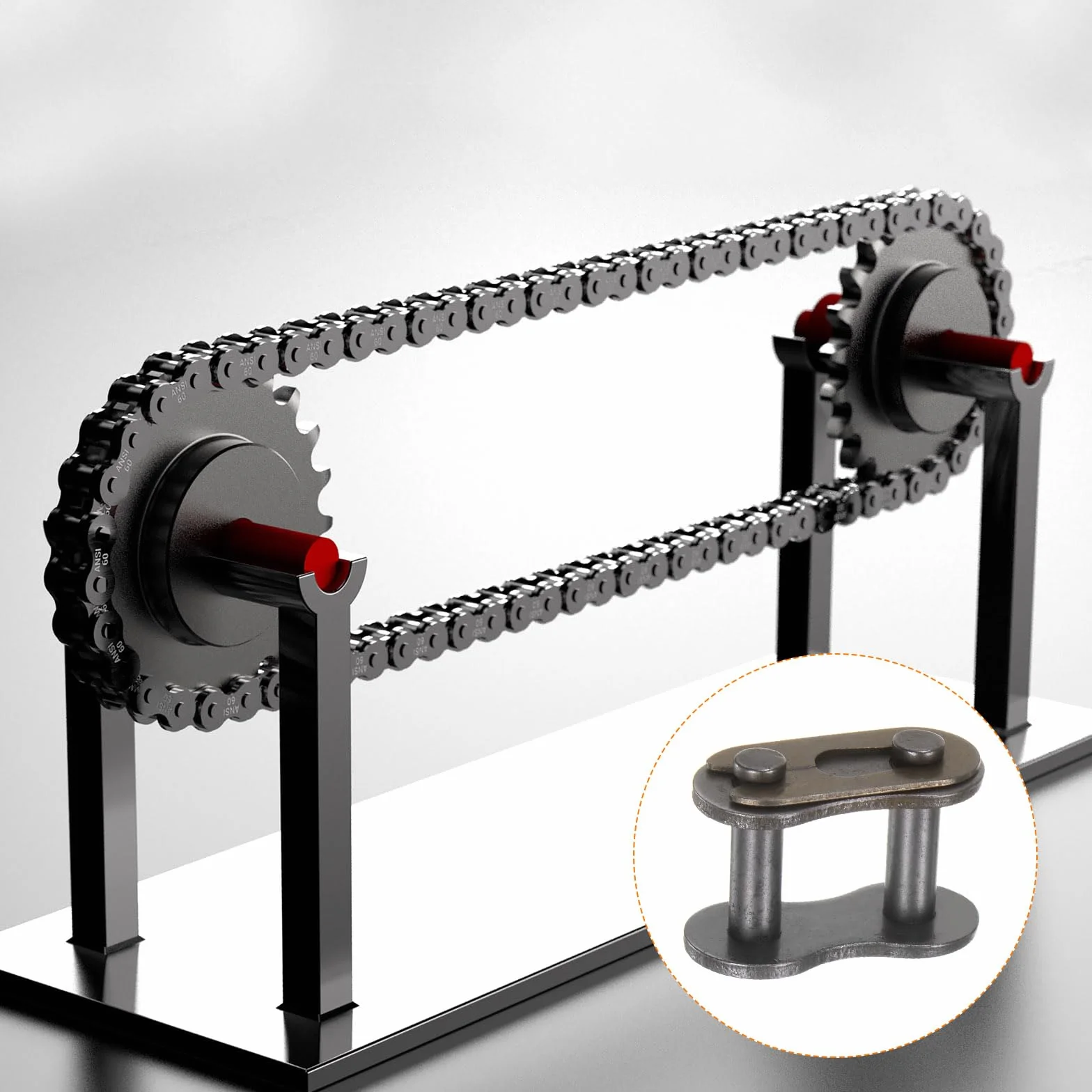 QUARKZMAN 8 Piezas Enlaces Conectores Cadena Rodillos 10B-1 Paso 15.875mm Acero Carbono