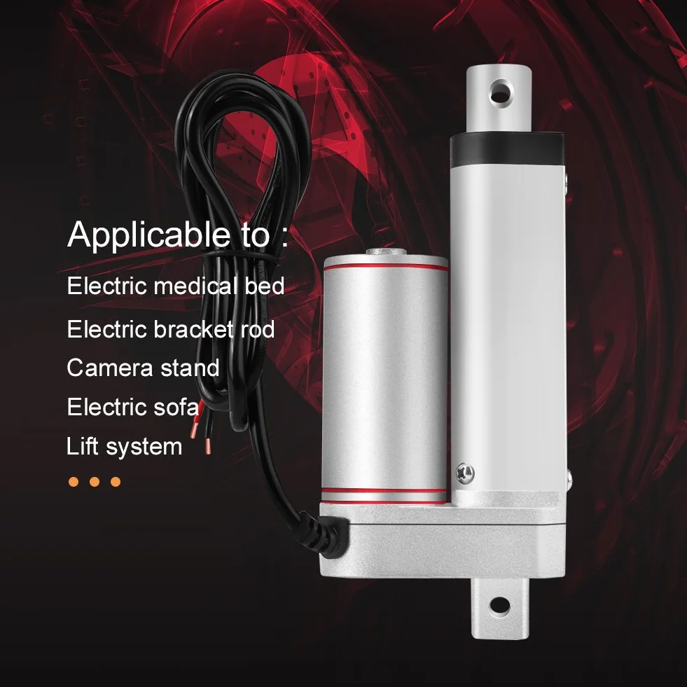 Actuador lineal 220V 50mm carrera 750N motor eléctrico CC resistente al agua alta carga