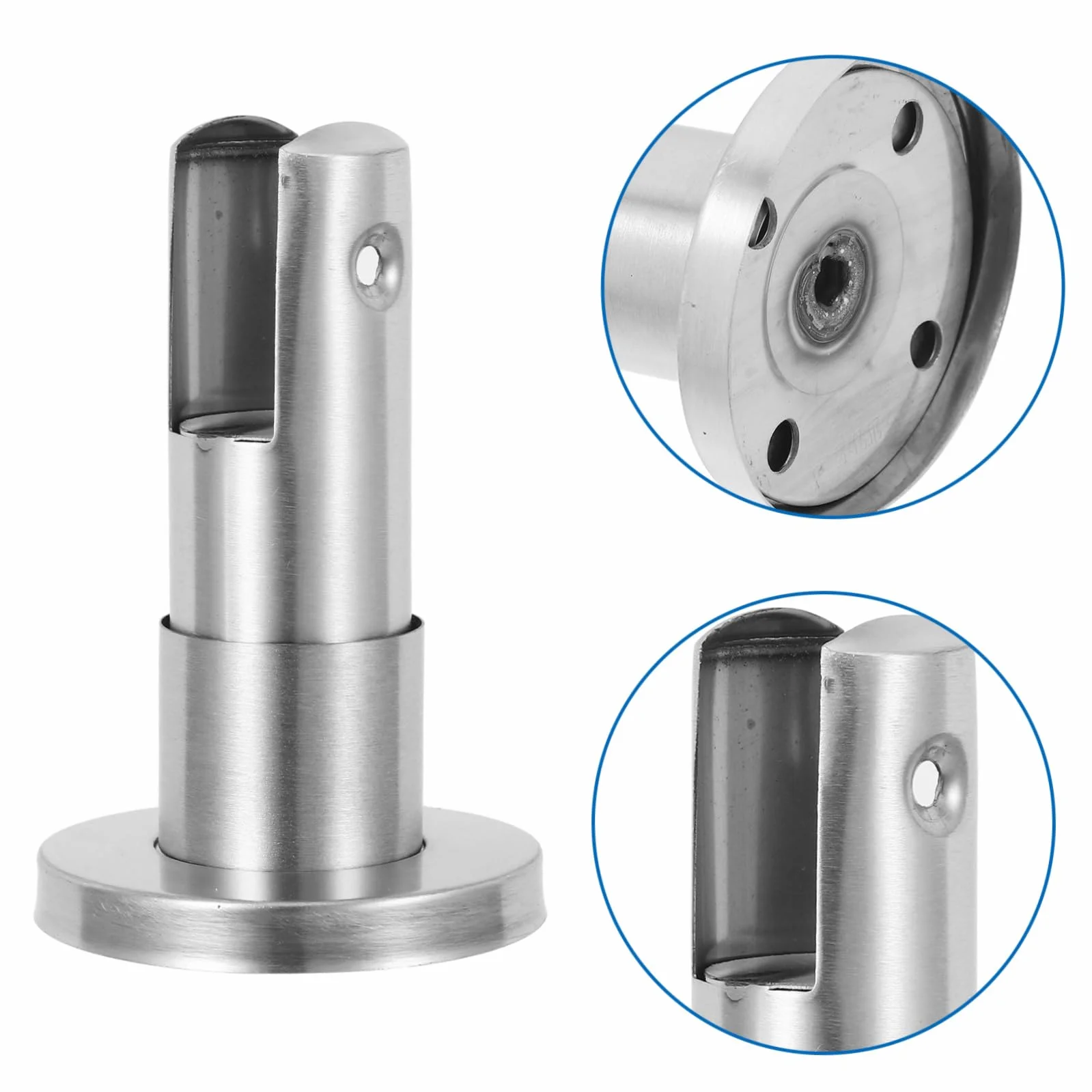 Soporte Metálico para Mampara de Baño en Acero Inoxidable Altura Ajustable 45-65 Mm