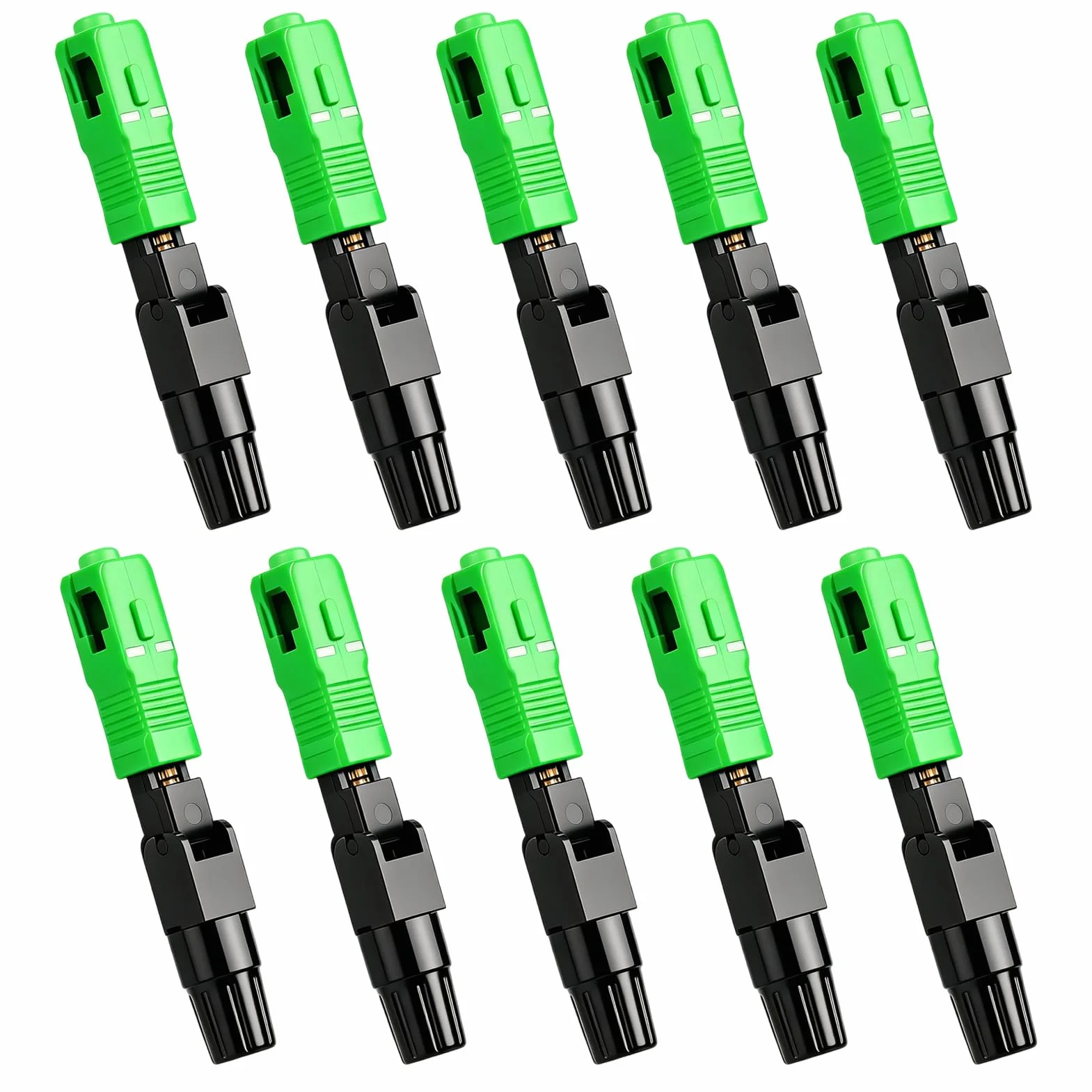 Conectores Fríos de Fibra Óptica Rápida SC/APC 10 Pcs para Red CATV Monomodo