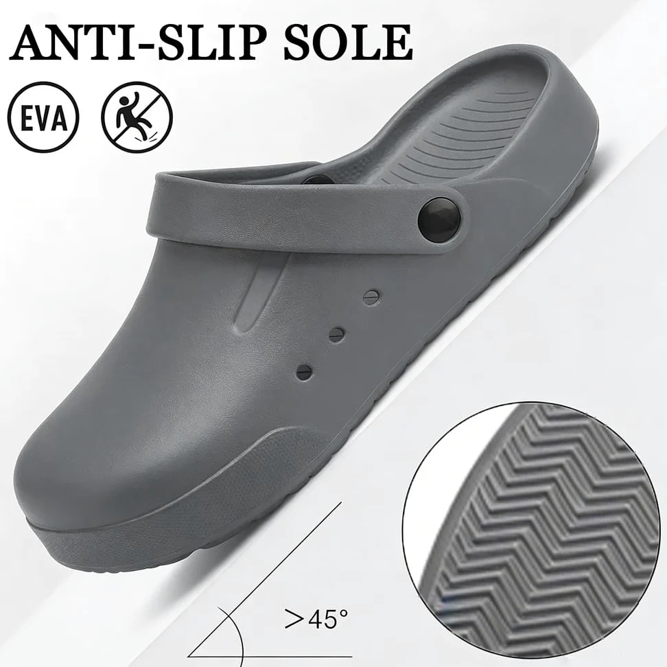 Nihaoya Zuecos para hombre y mujer, zapatos de jardín, pantuflas de playa para exteriores, cómodas, antideslizantes, ligeras, transpirables