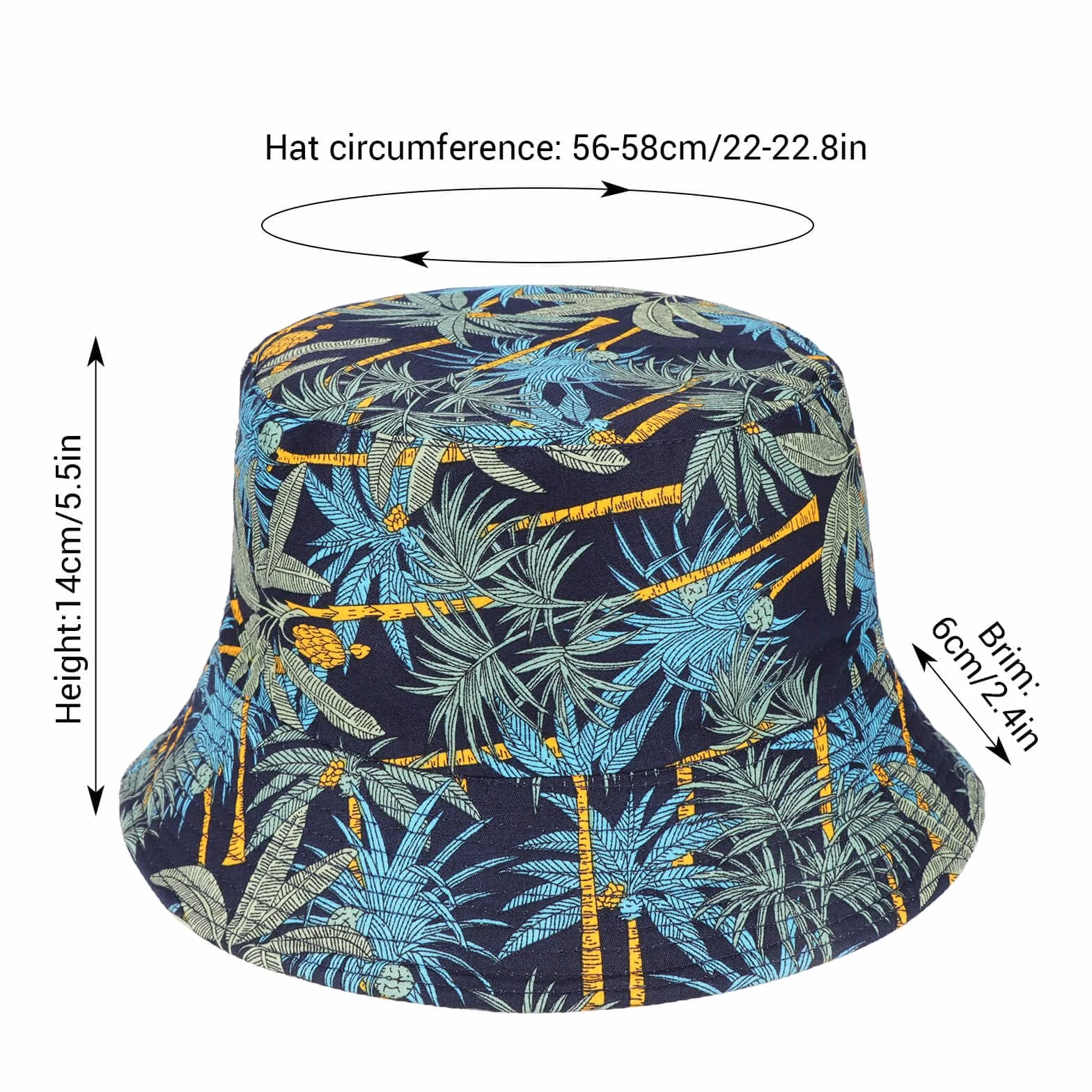 DRESHOW Sombrero de Pescado Sombrero del Cubo Pescador Patrón Sun Plegable Sombrero Playa Sombrero para Mujeres Hombres